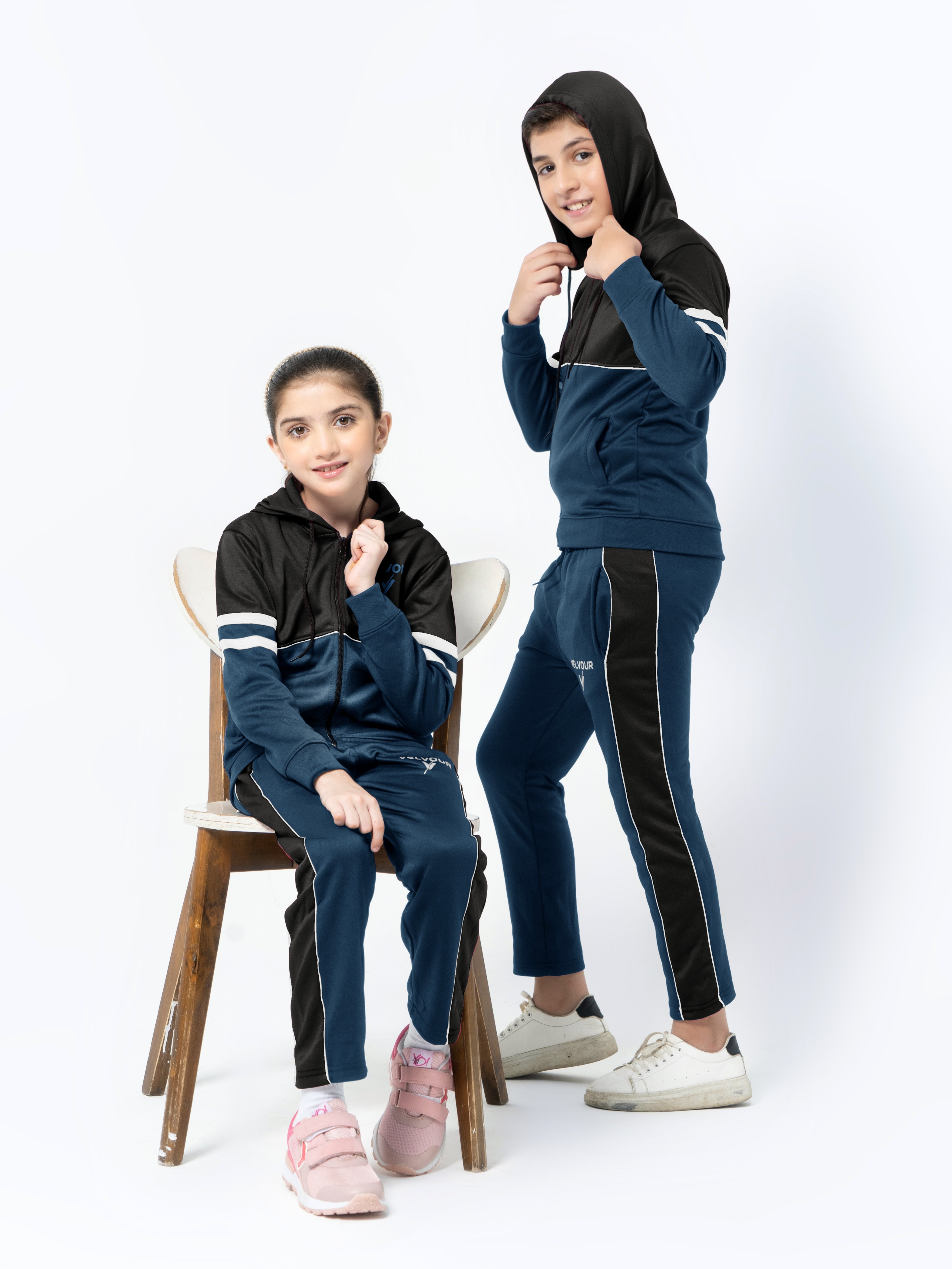 Hooded Tracksuit For Boys & Girls, Poly Athletic Fleece #VWT08-F
