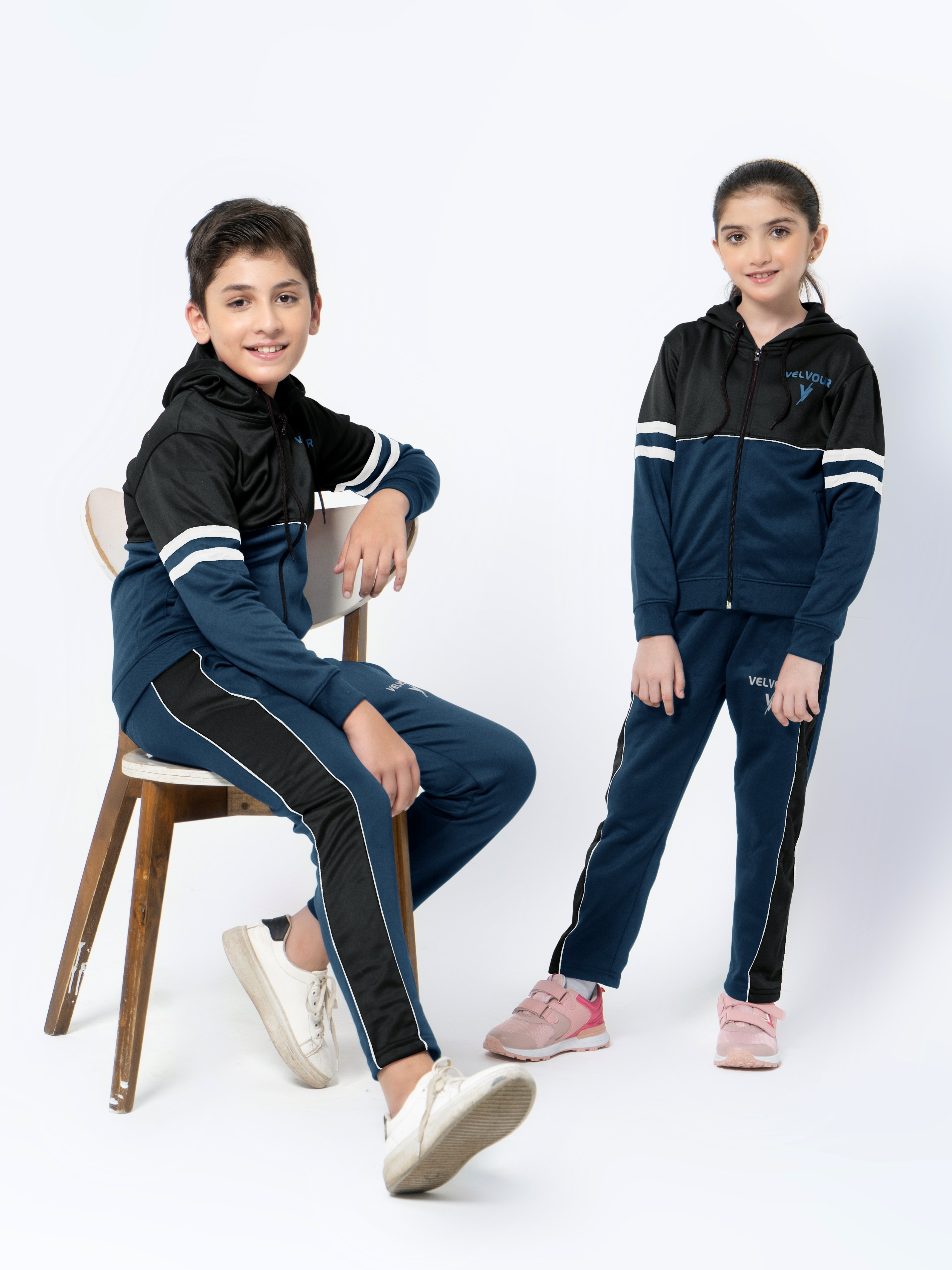 Hooded Tracksuit For Boys & Girls, Poly Athletic Fleece #VWT08-F