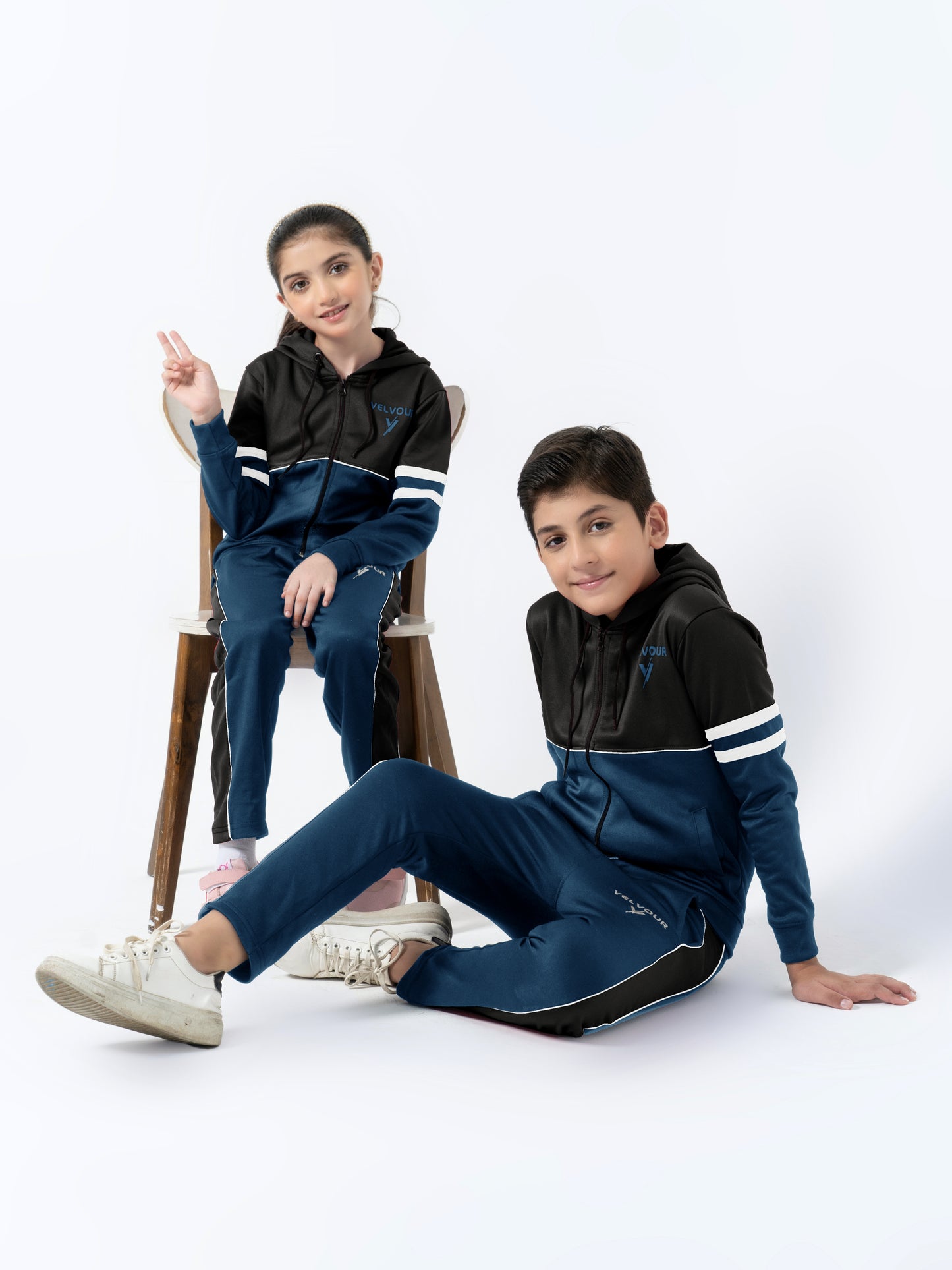 Hooded Tracksuit For Boys & Girls, Poly Athletic Fleece #VWT08-F