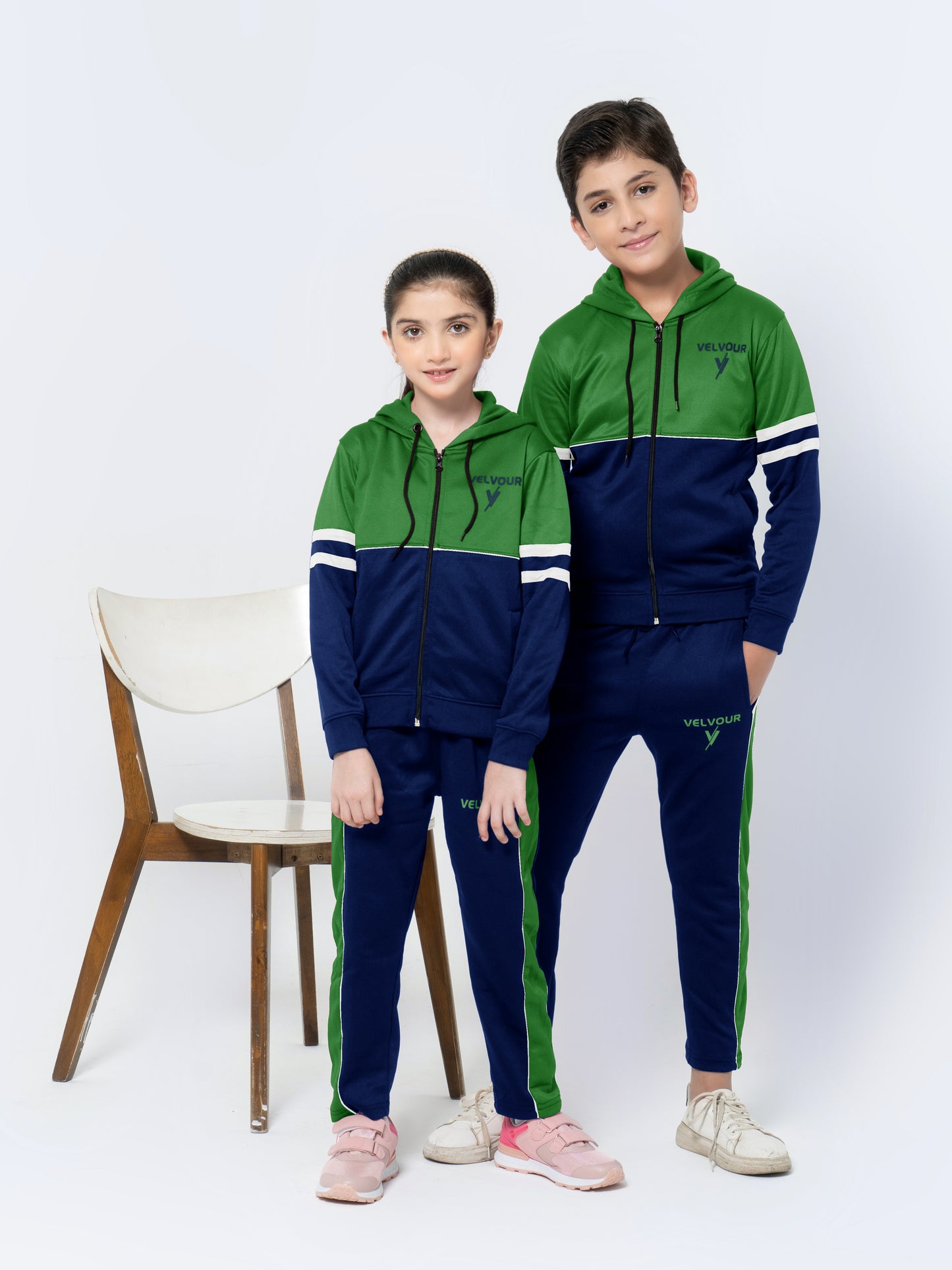 Hooded Tracksuit For Boys & Girls, Poly Athletic Fleece #VWT08-E