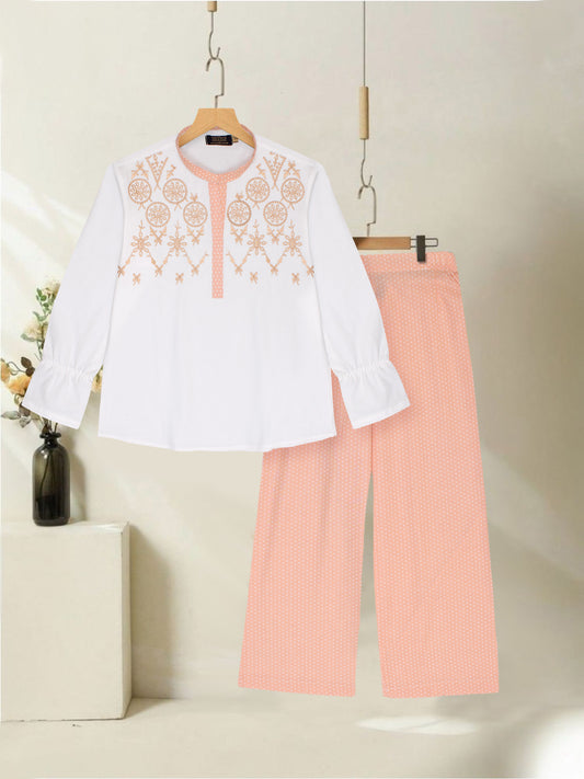 Embroidered Girls Co Ord Set VG170