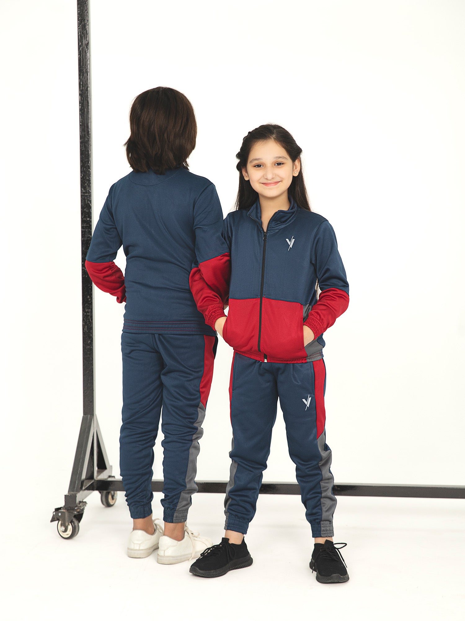 Mock Neck Tracksuit For Boys & Girls, Poly Athletic Fleece #VWT010-C