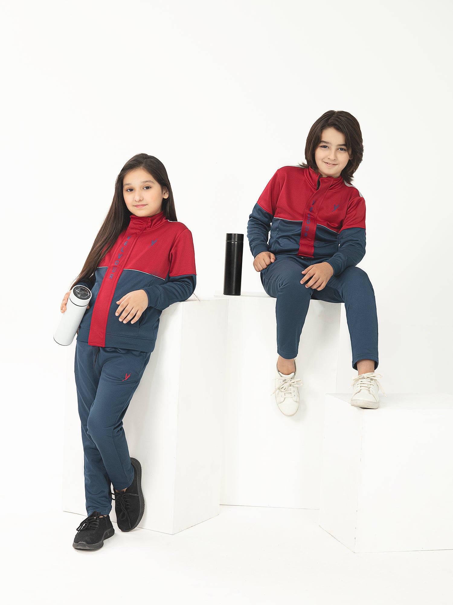 Mock Neck Tracksuit For Boys & Girls, Poly Athletic Fleece #VWT02-A