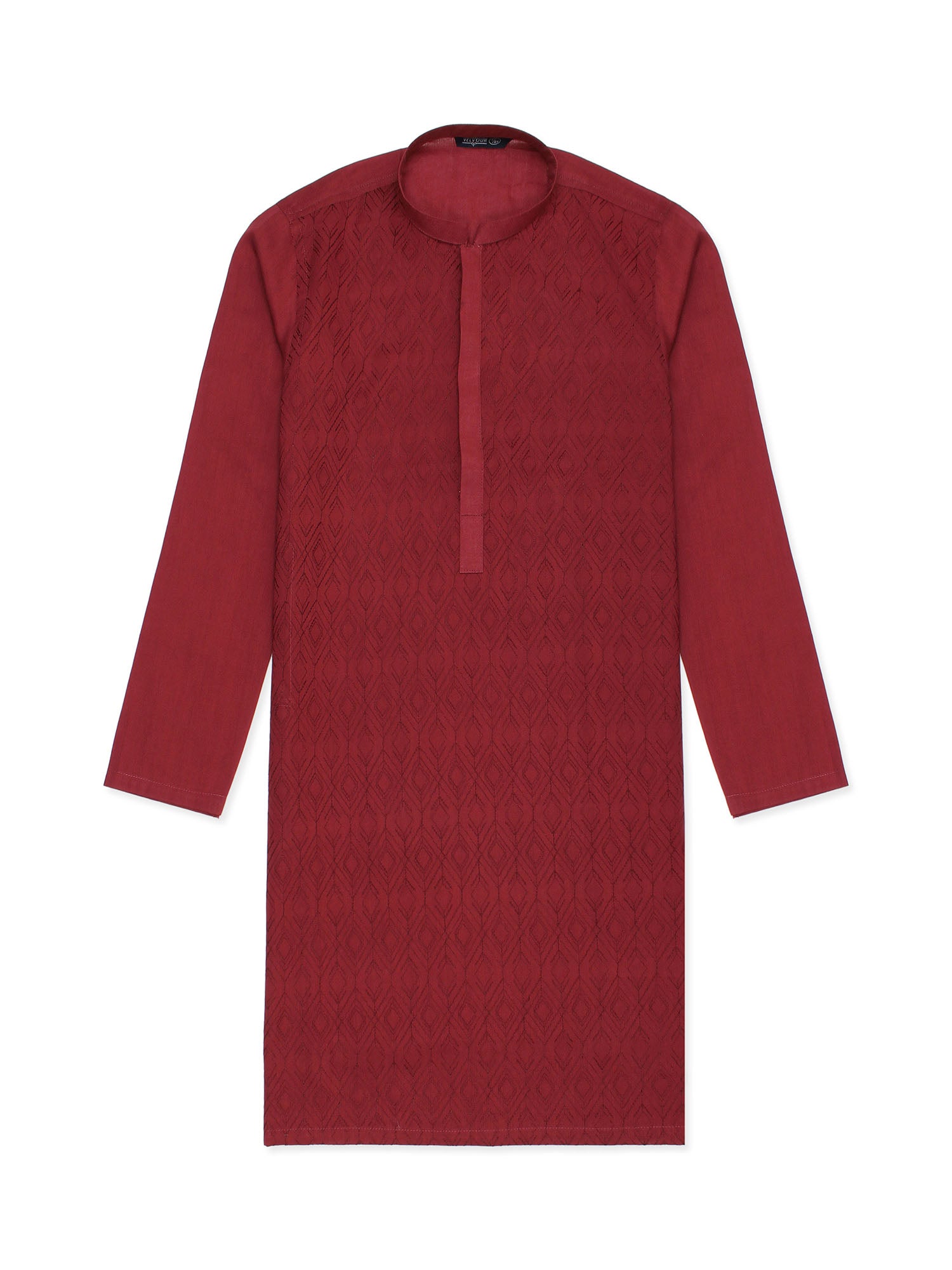 Velvour Boys Embroidered Kurta Maroon VB158