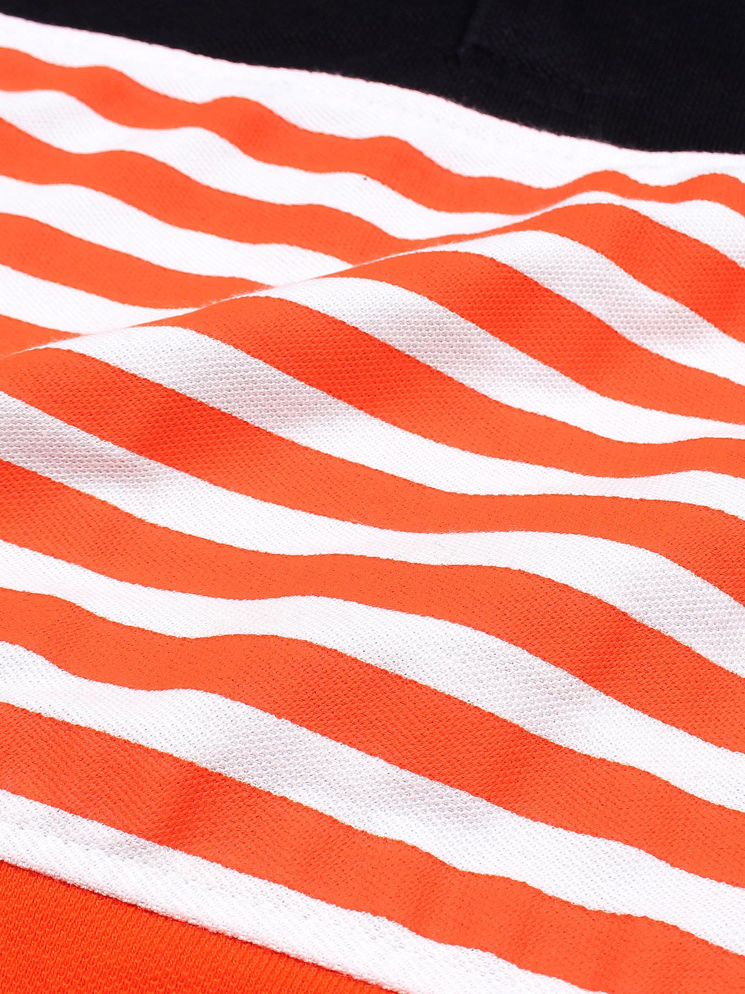 Tipping Collar Boys Polo Shirt Velvour Embroidered Navy With Orange stripe