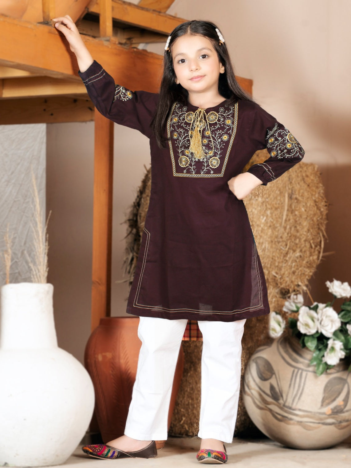 Baby girl kurta sales style