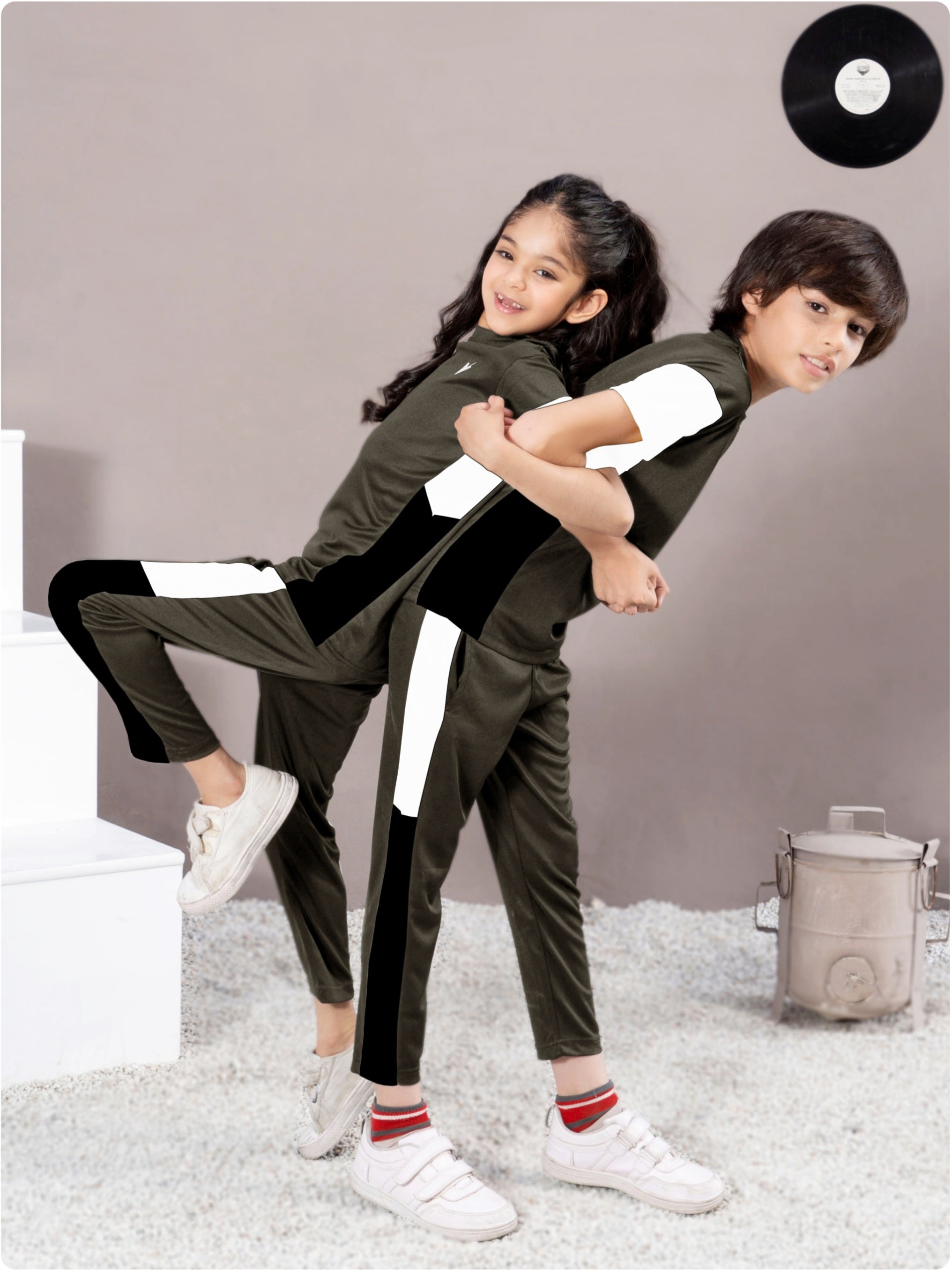 Tracksuit For Boys & Girls Poly athletic Fabric ART #VBTS05-A Olive