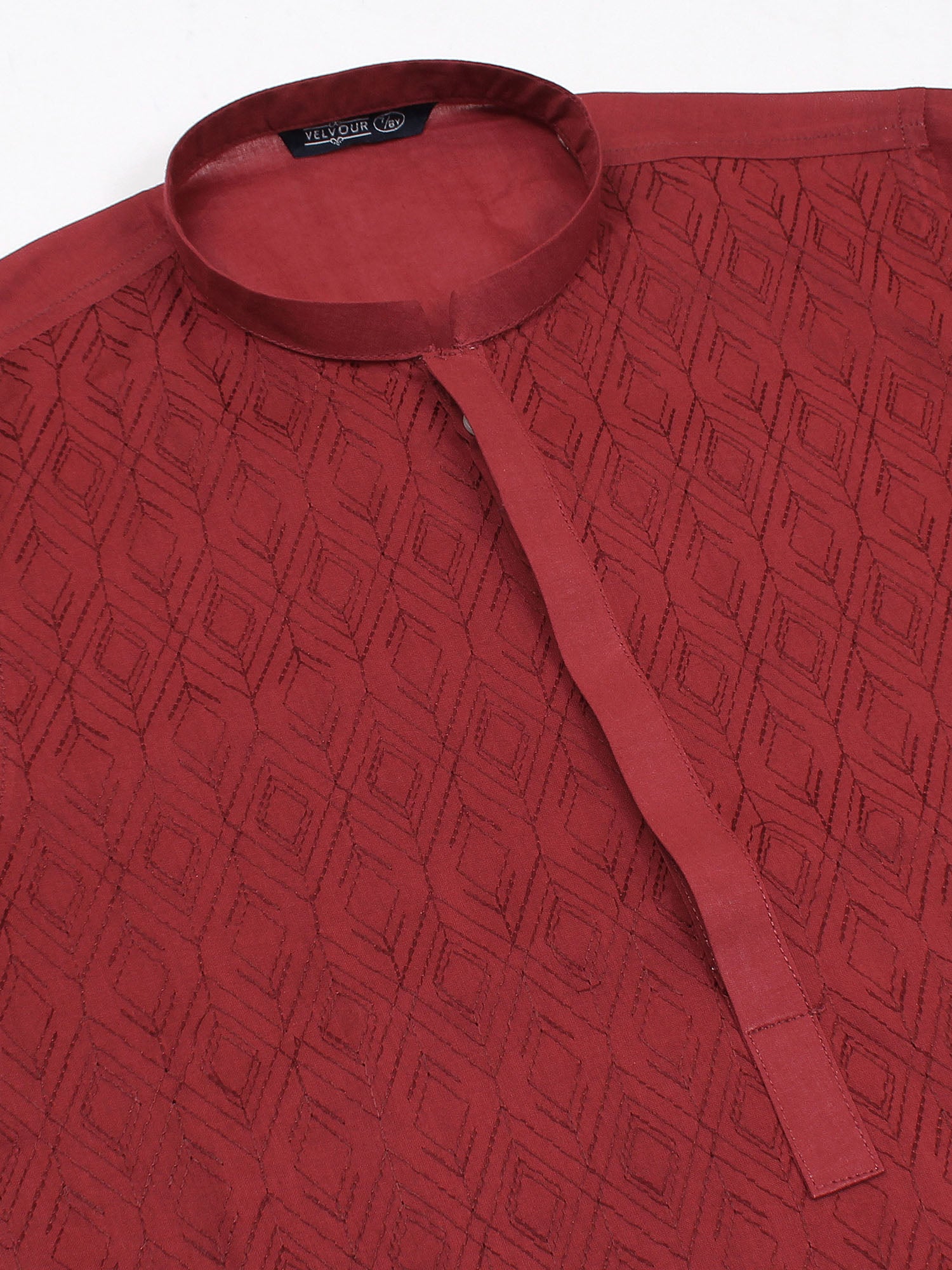 Velvour Boys Embroidered Kurta Maroon VB158