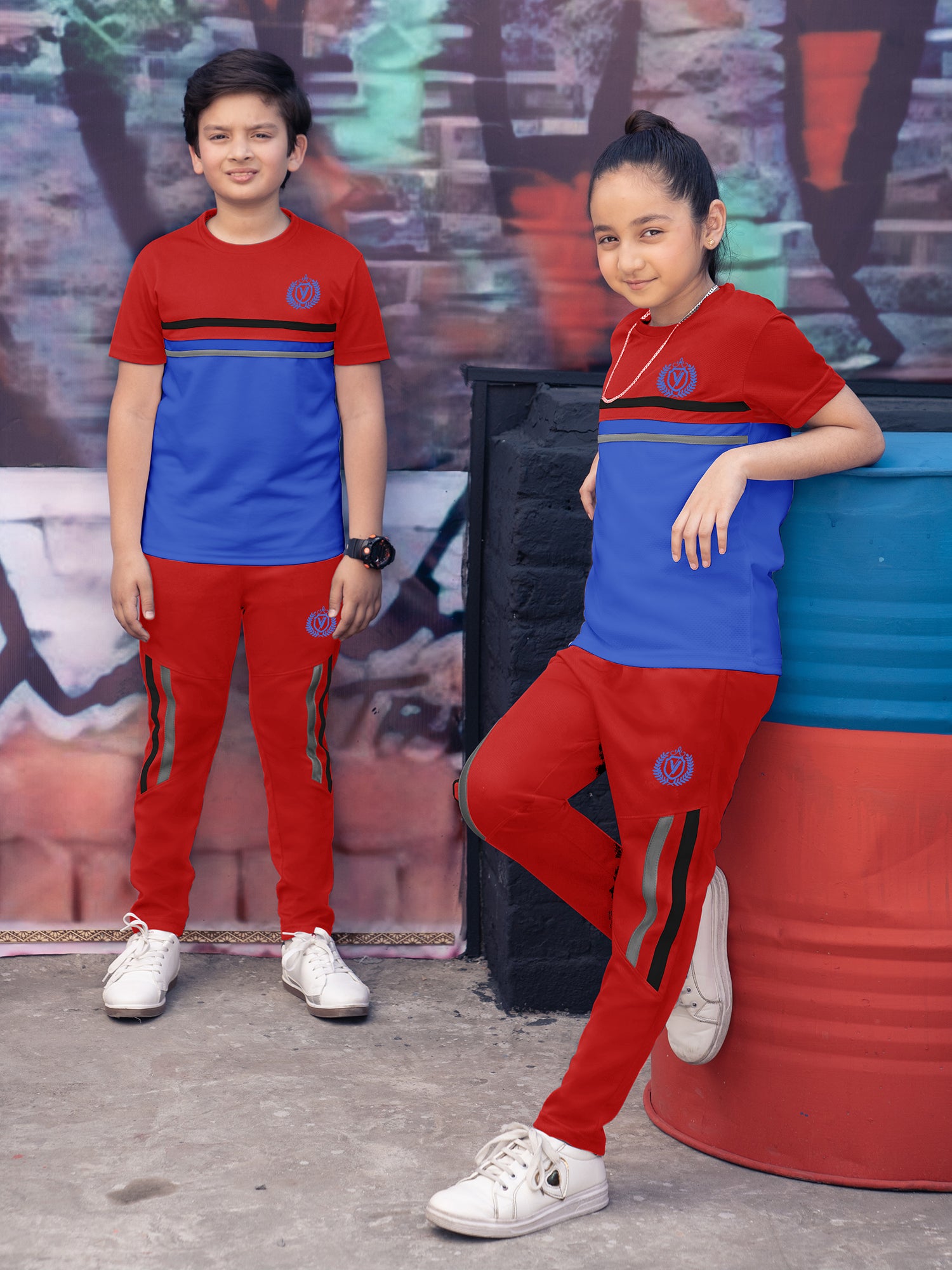 Tracksuit For Boys & Girls Poly athletic Fabric VST42-B
