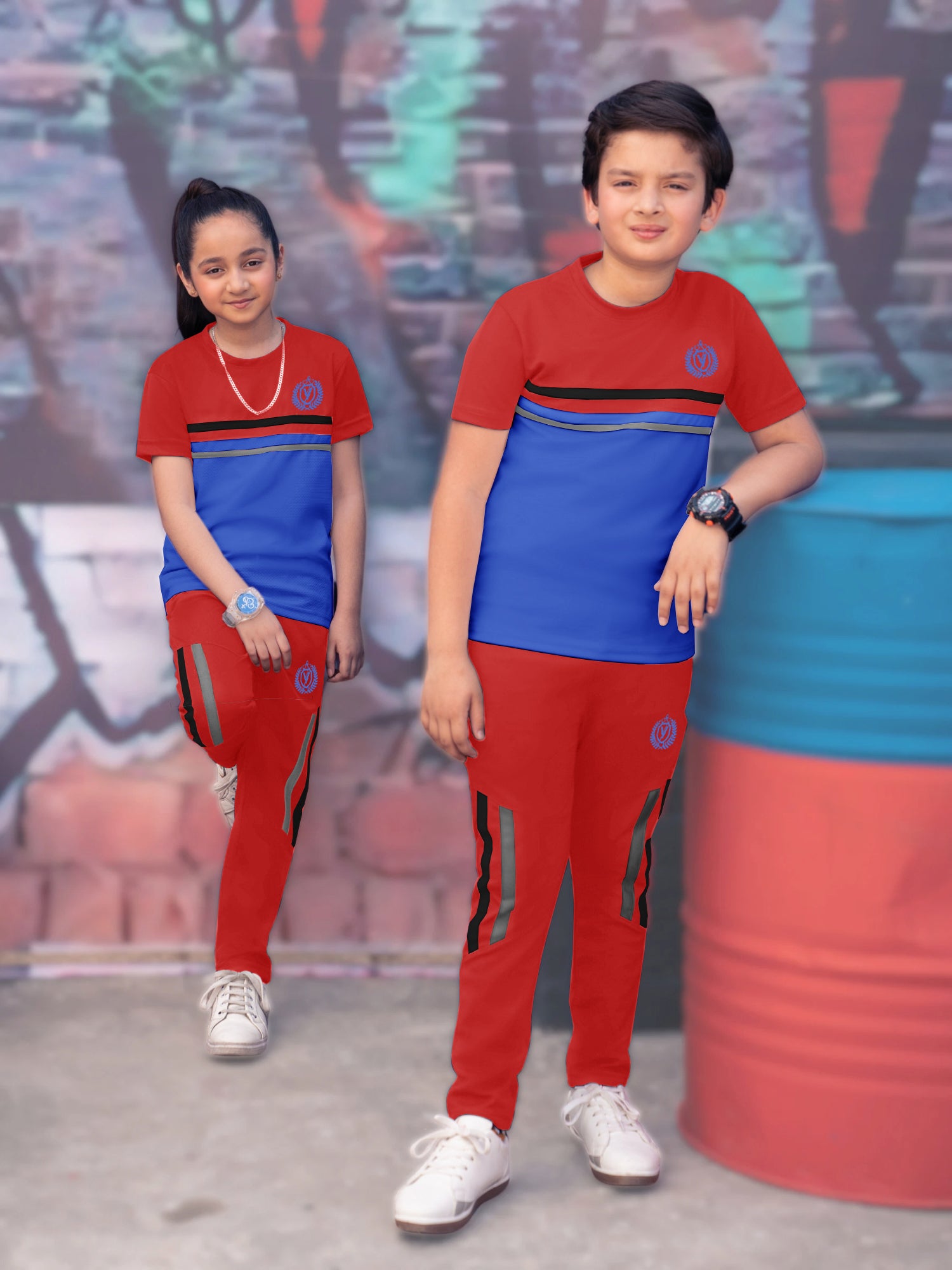 Tracksuit For Boys & Girls Poly athletic Fabric VST42-B