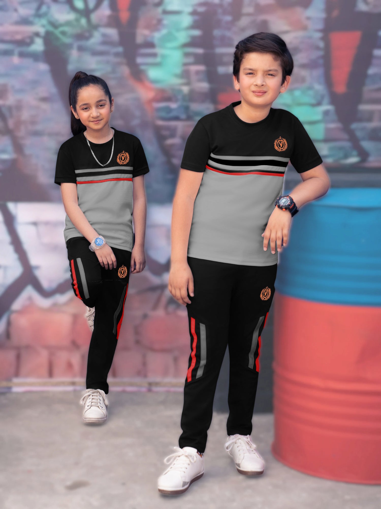 Tracksuit For Boys & Girls Poly athletic Fabric VST42-C