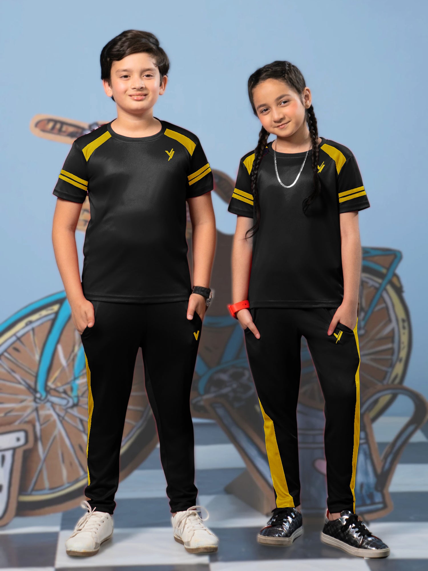 Tracksuit For Boys & Girls Poly athletic Fabric VST44-C