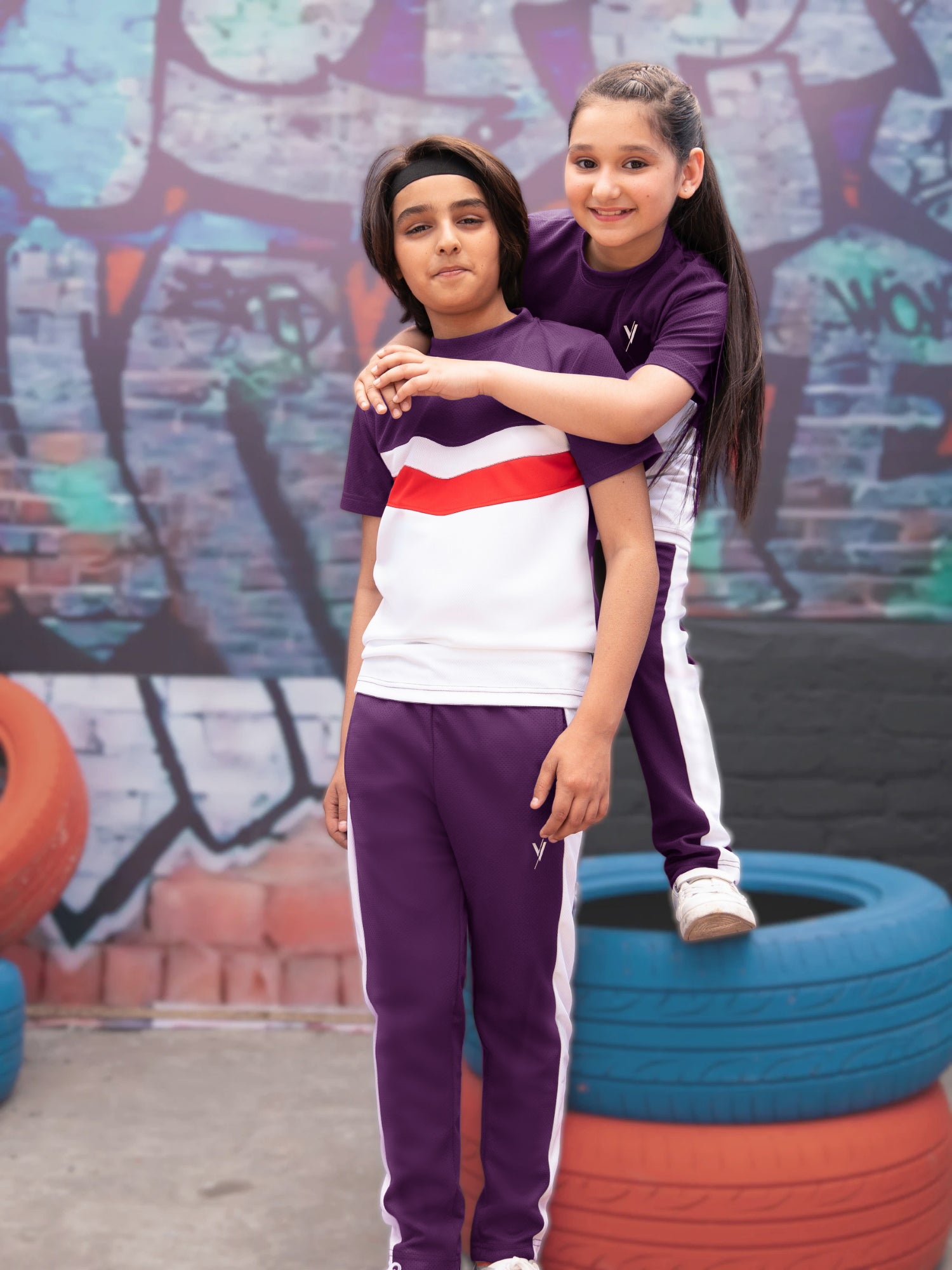 Tracksuit For Boys & Girls Poly athletic Fabric VST45-B