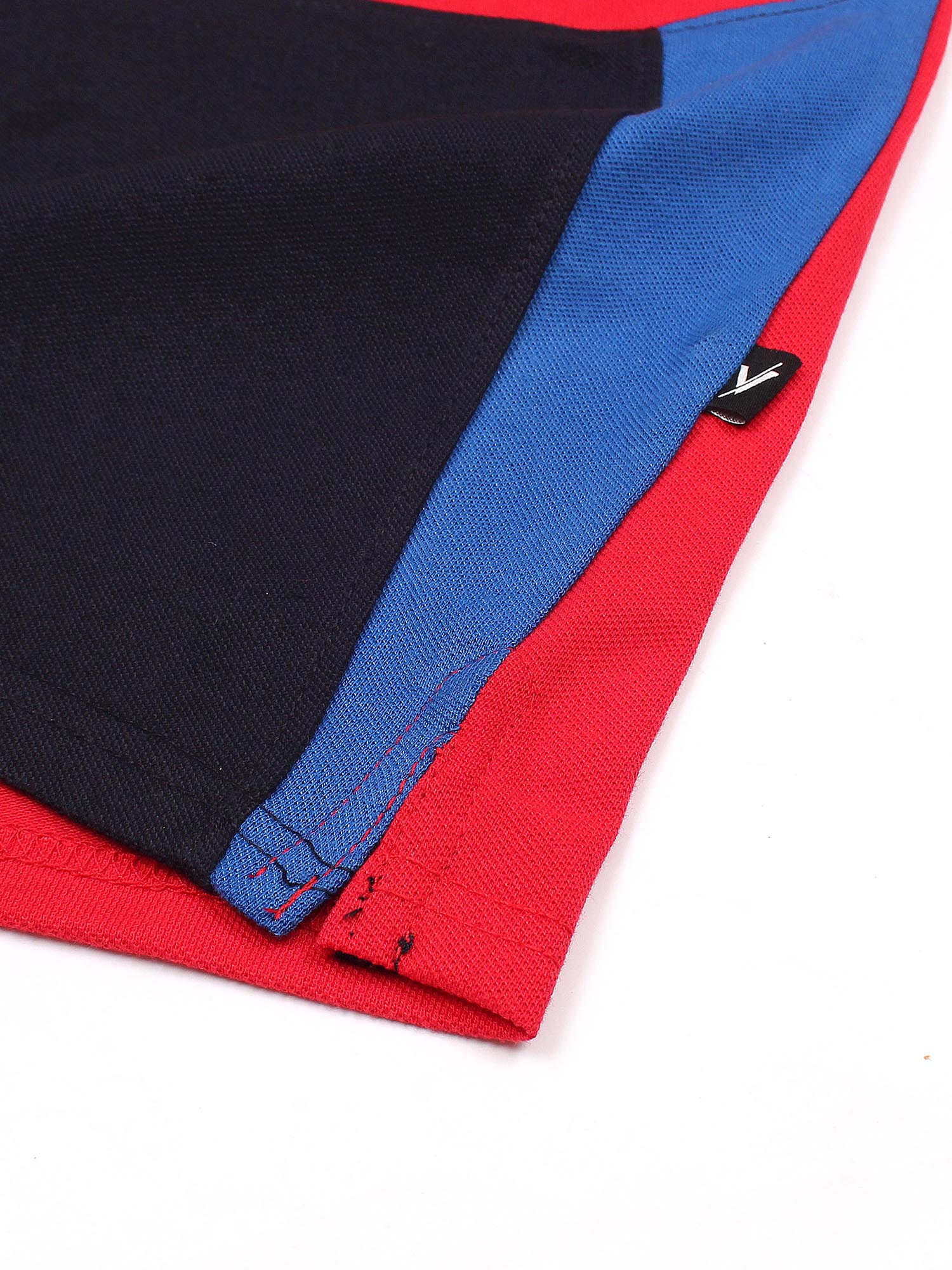 Tipping Collar Boys Polo Shirt Velvour Embroidered  Red And Navy