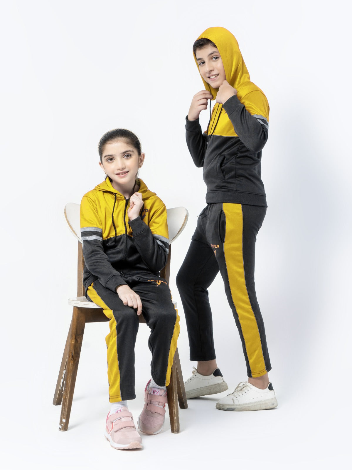 Hooded Tracksuit For Boys & Girls, Poly Athletic Fleece #VWT08-B