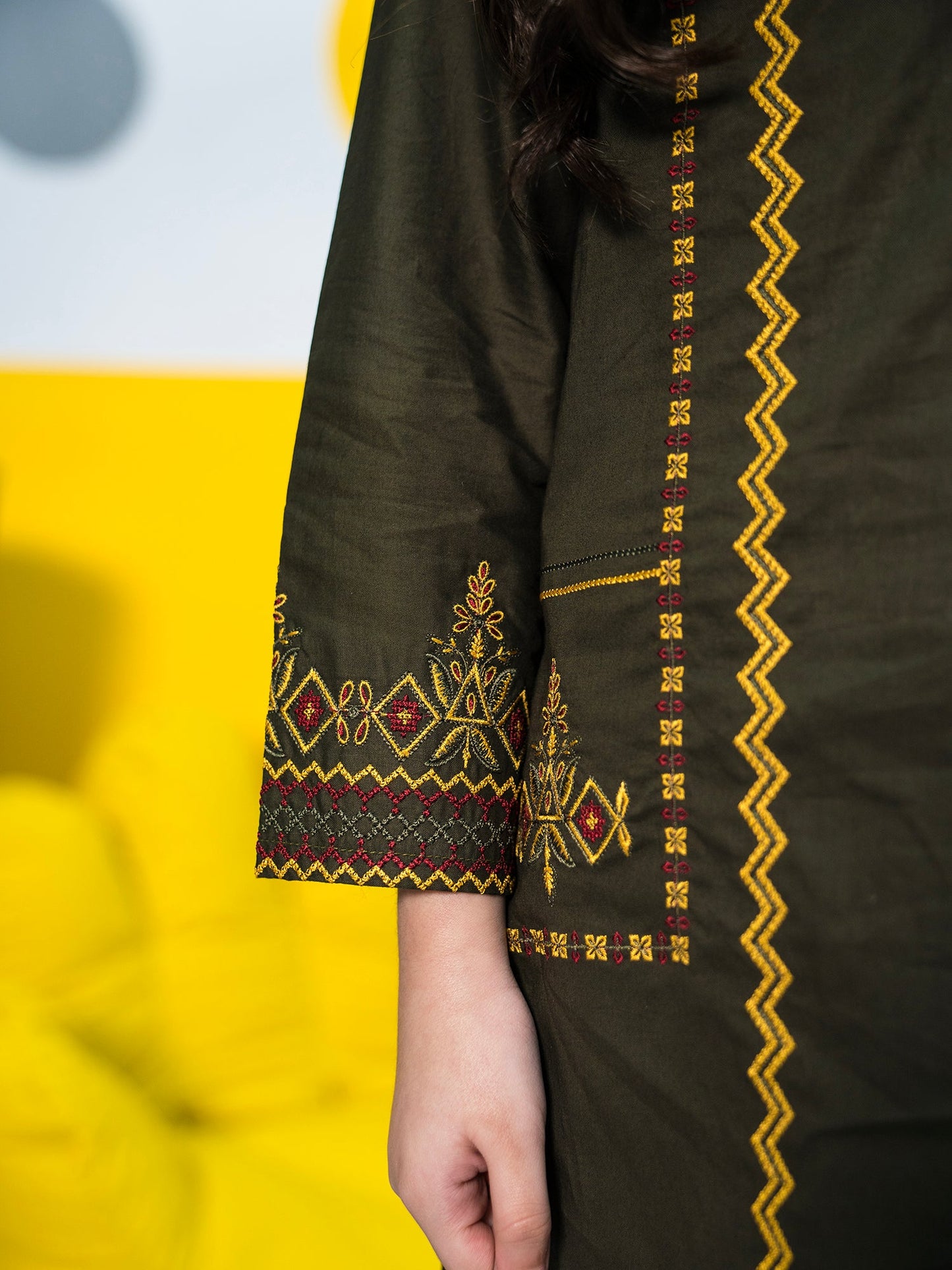 Girls Summer 2Pcs Suit VG70-A Olive