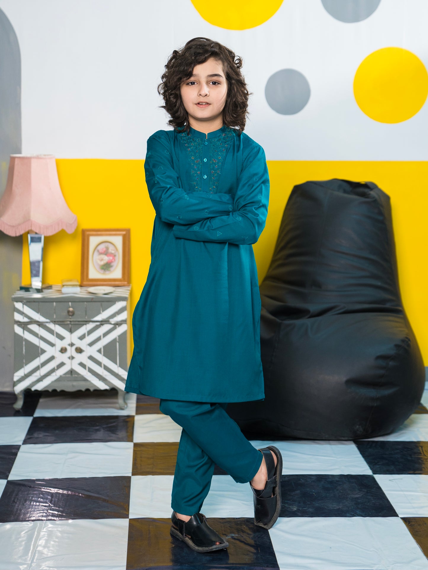 Boys Kurta Trouser Suit 2Pc Zinc VB175-A
