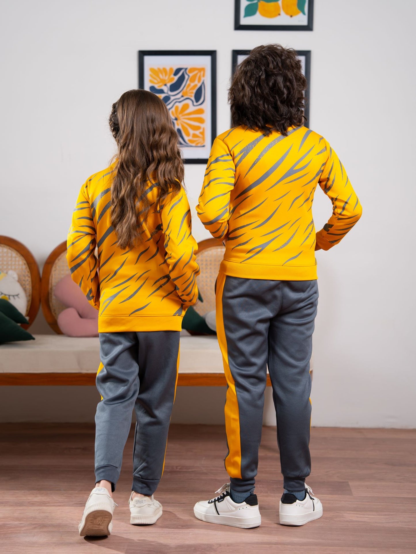 Mock Neck Tracksuit For Boys & Girls, Fleece #VWT27-B