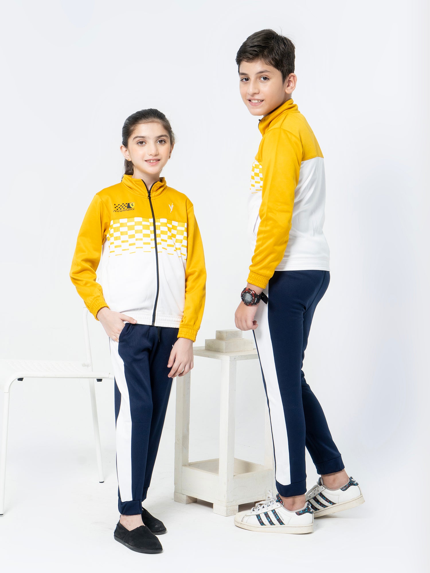 Mock Neck Tracksuit For Boys & Girls, Poly Athletic Fleece #VWT09-C