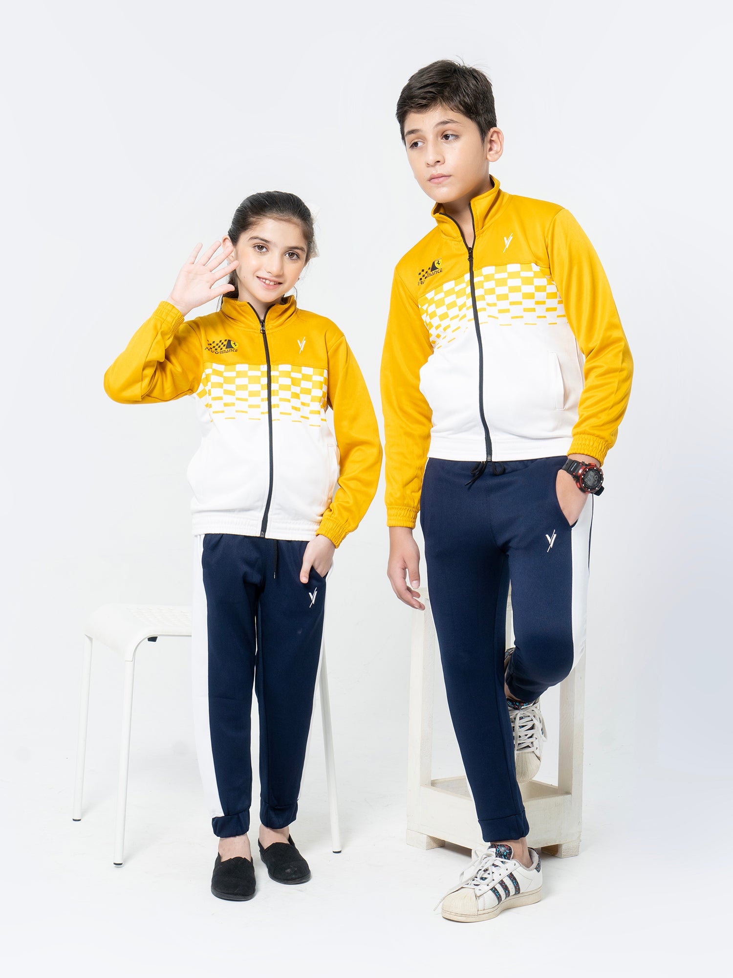 Mock Neck Tracksuit For Boys & Girls, Poly Athletic Fleece #VWT09-C