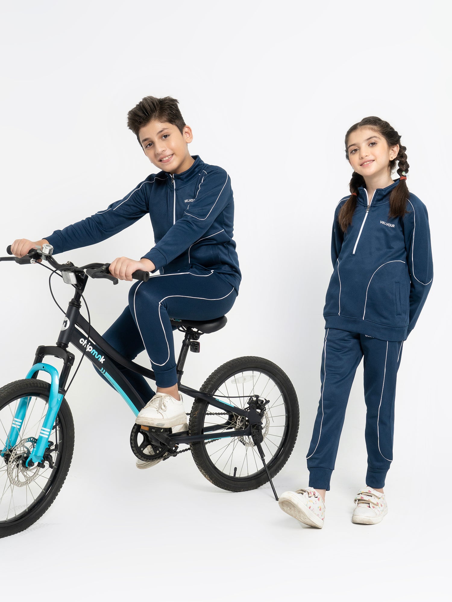 Mock Neck Tracksuit For Boys & Girls, Poly Athletic Fleece #VWT011-D