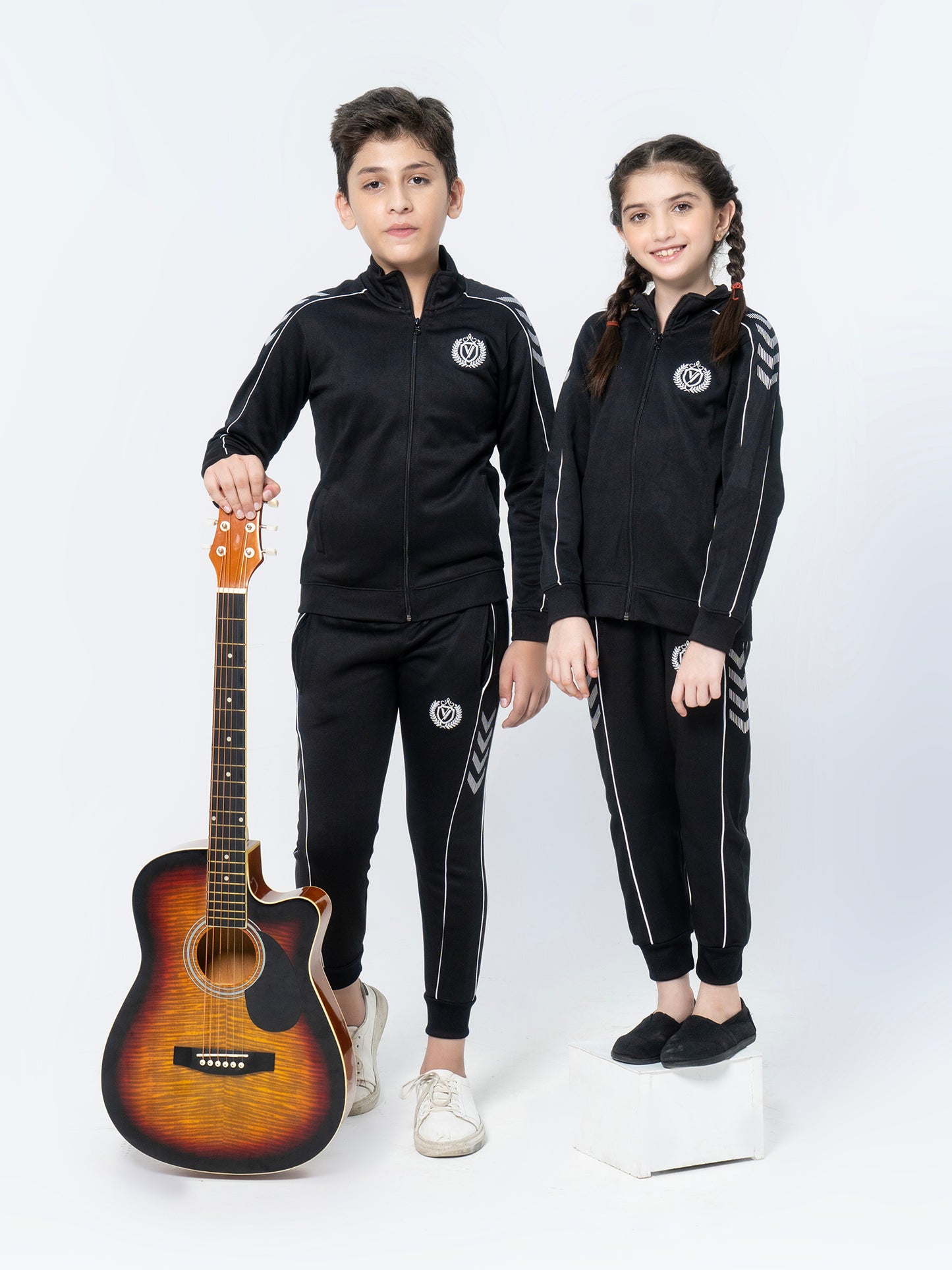 Mock Neck Tracksuit For Boys & Girls, Fleece #VWT012-B
