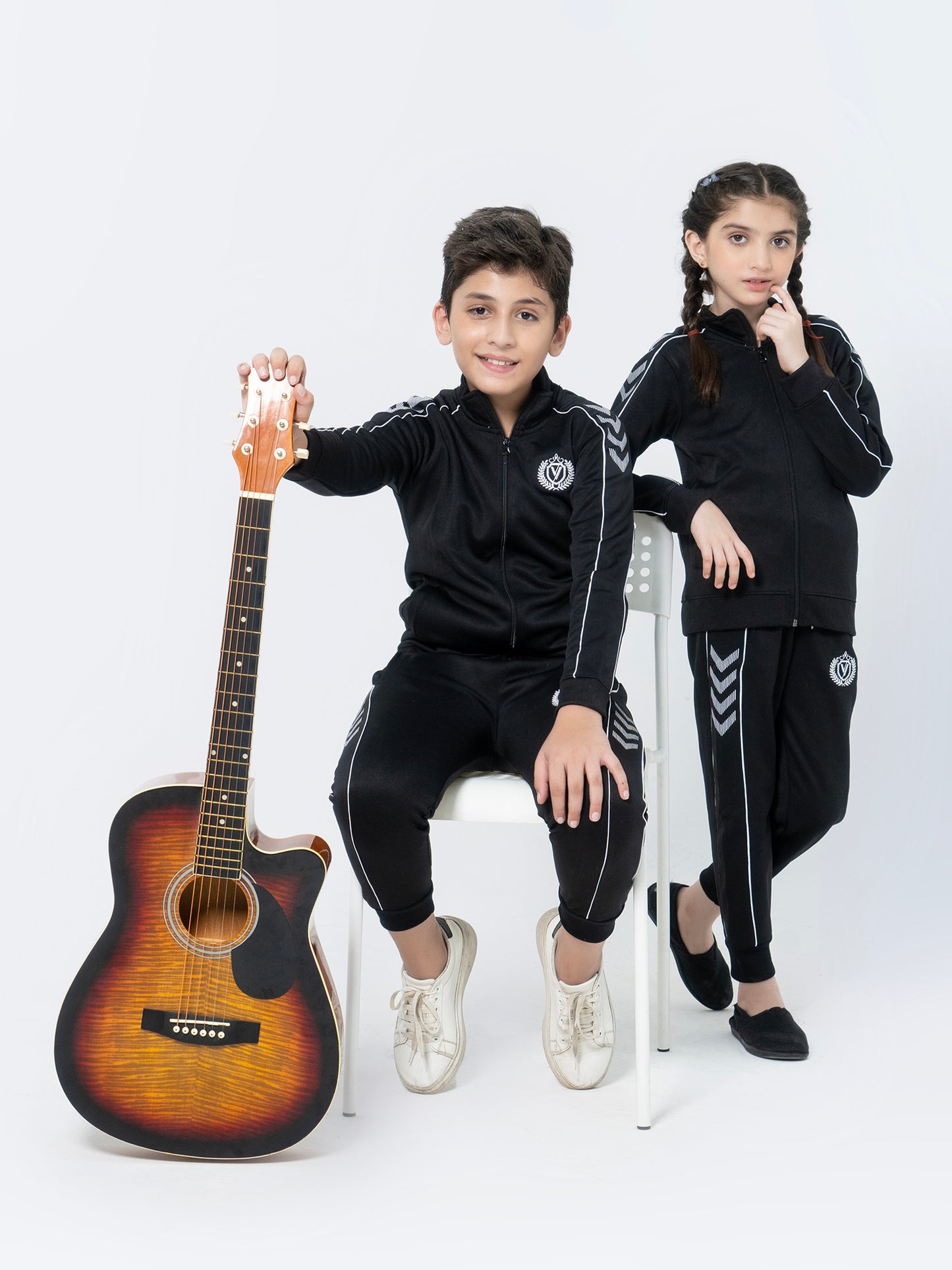 Mock Neck Tracksuit For Boys & Girls, Fleece #VWT012-B