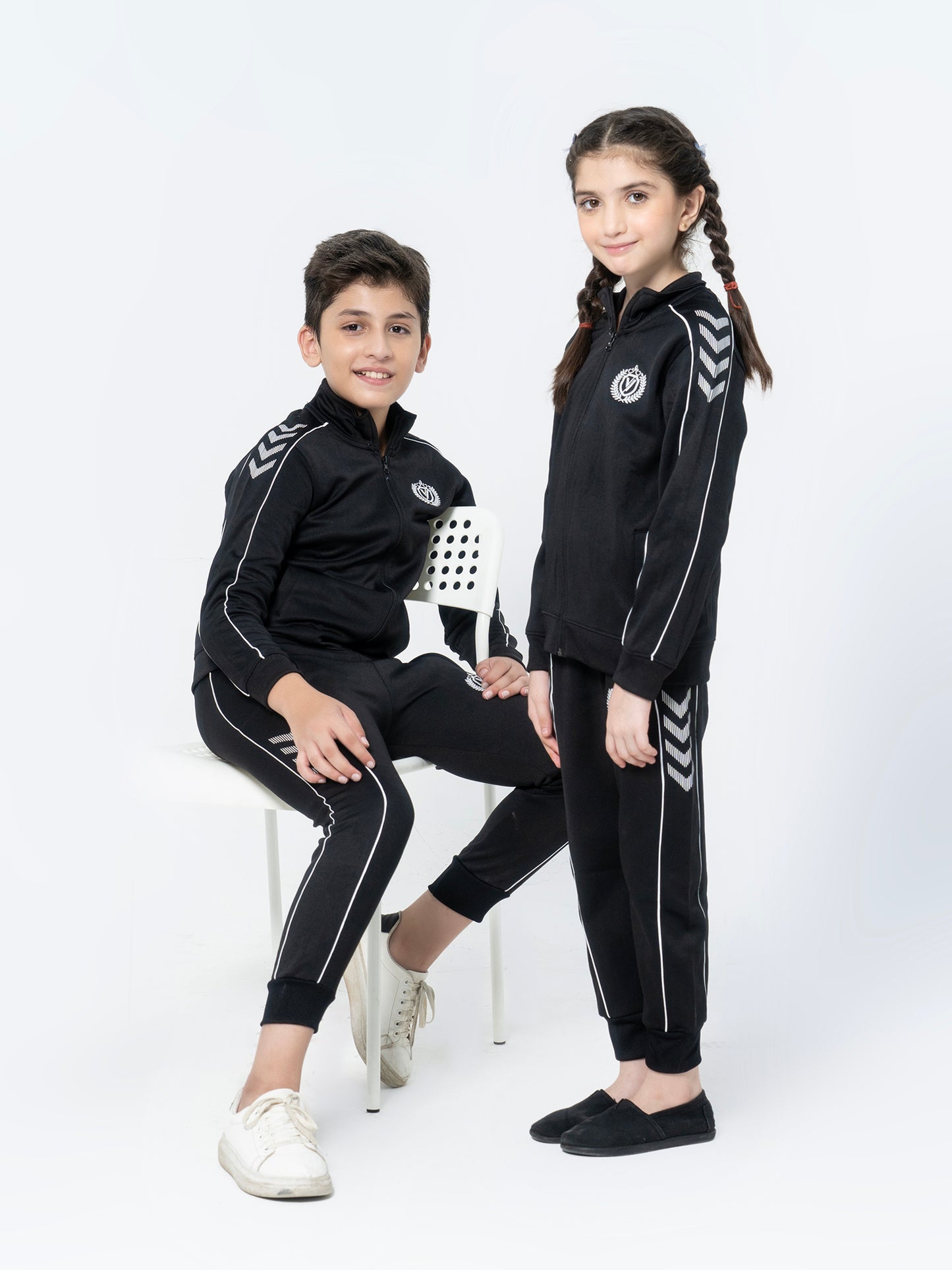 Mock Neck Tracksuit For Boys & Girls, Fleece #VWT012-B
