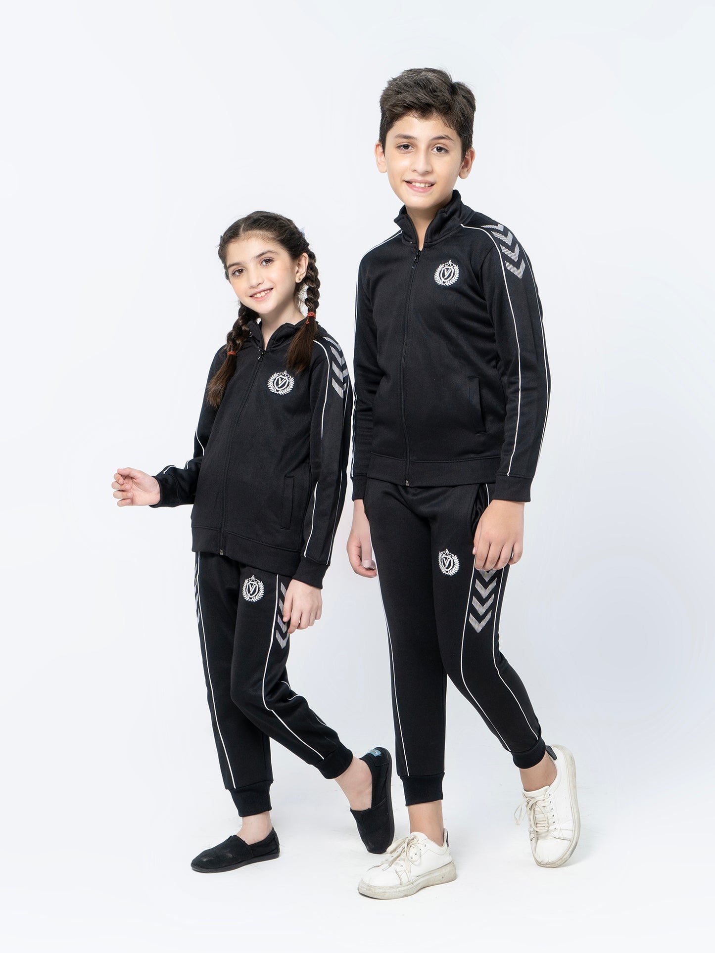 Mock Neck Tracksuit For Boys & Girls, Fleece #VWT012-B
