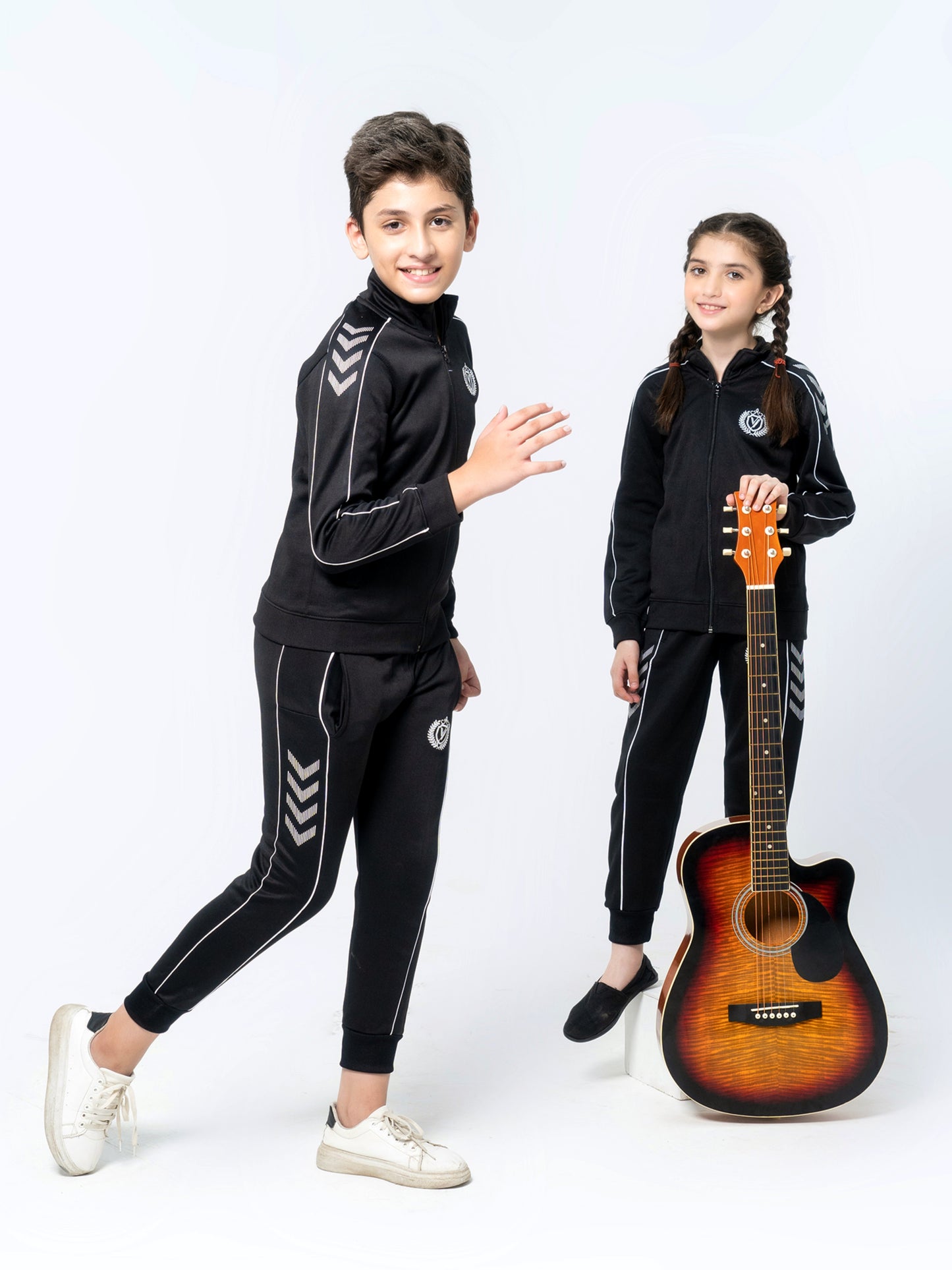 Mock Neck Tracksuit For Boys & Girls, Fleece #VWT012-B