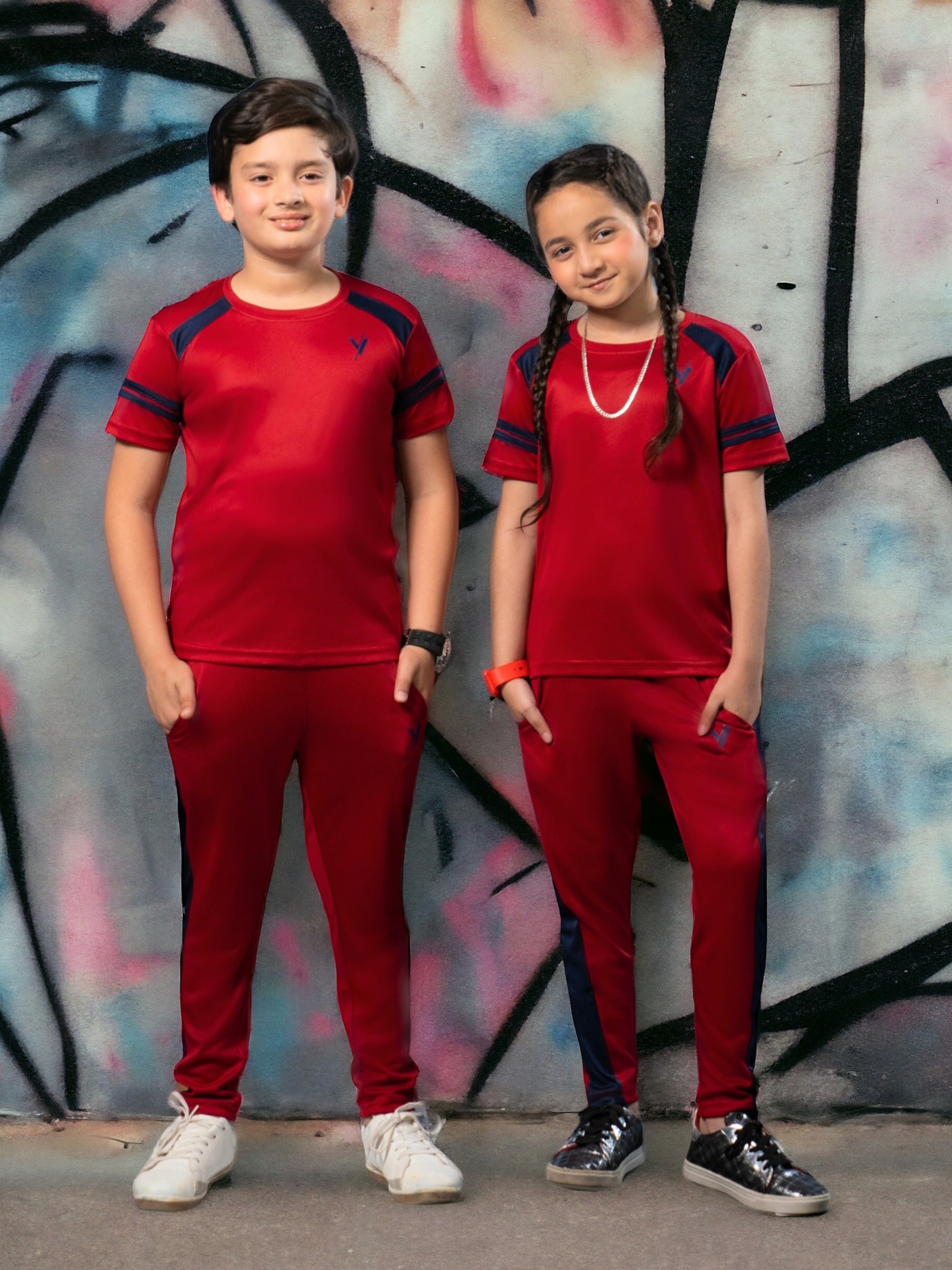 Tracksuit For Boys & Girls Poly athletic Fabric VST44-B