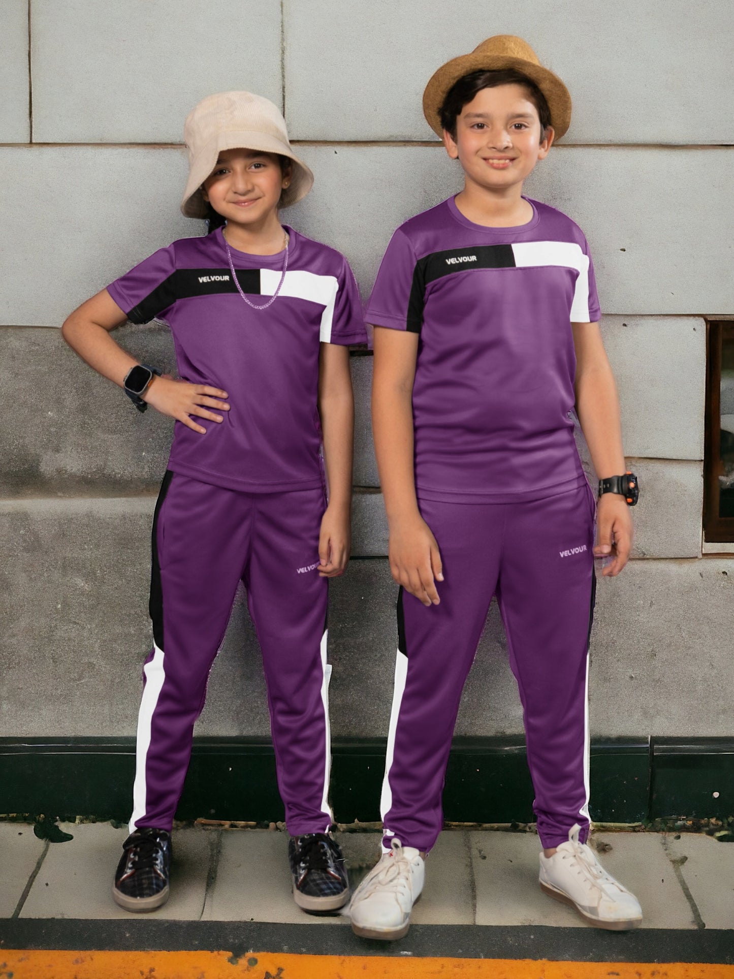 Tracksuit For Boys & Girls Poly athletic Fabric VST51-C