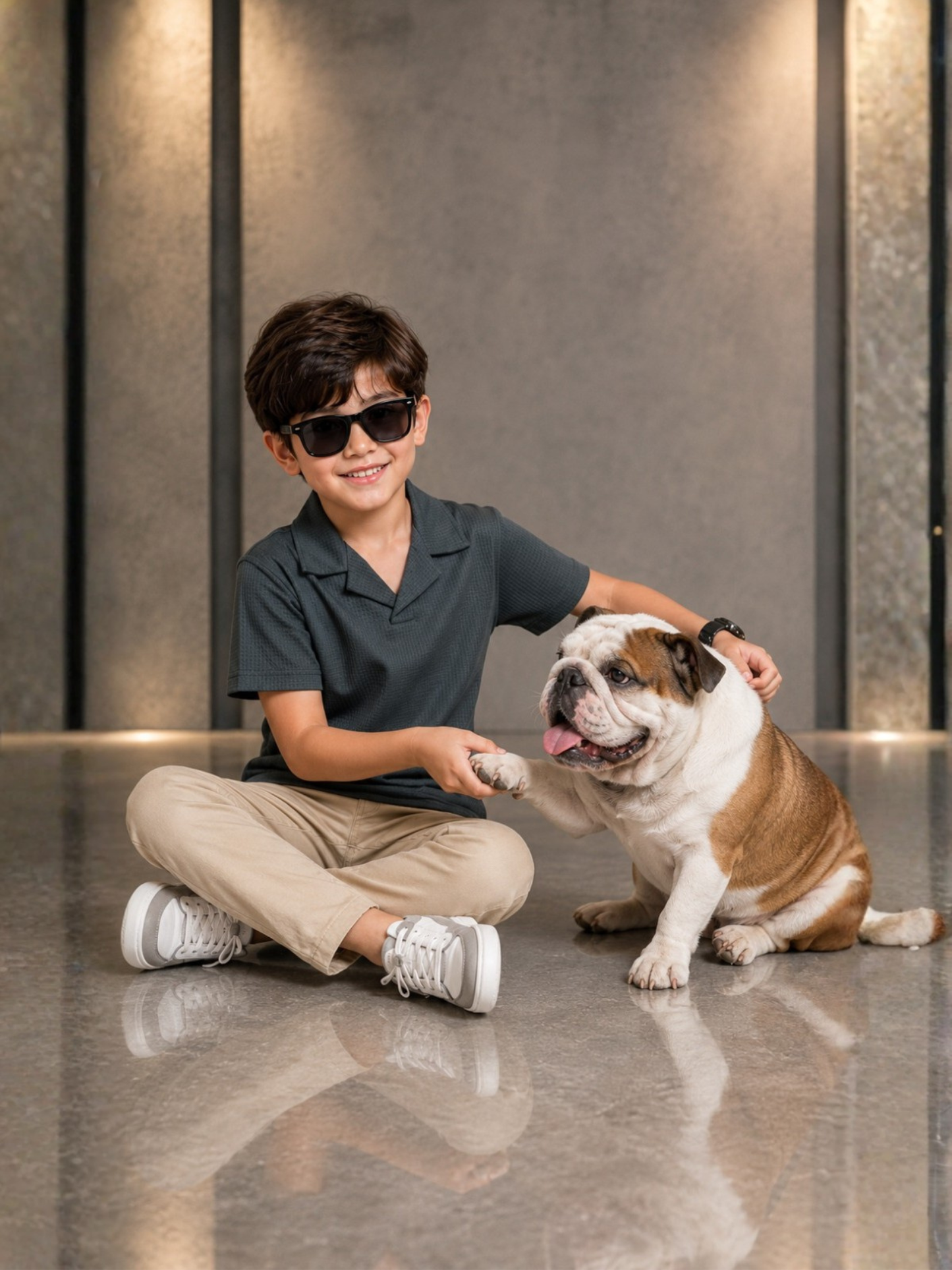 Boys Imported Textured Polo Shirt VP29-C