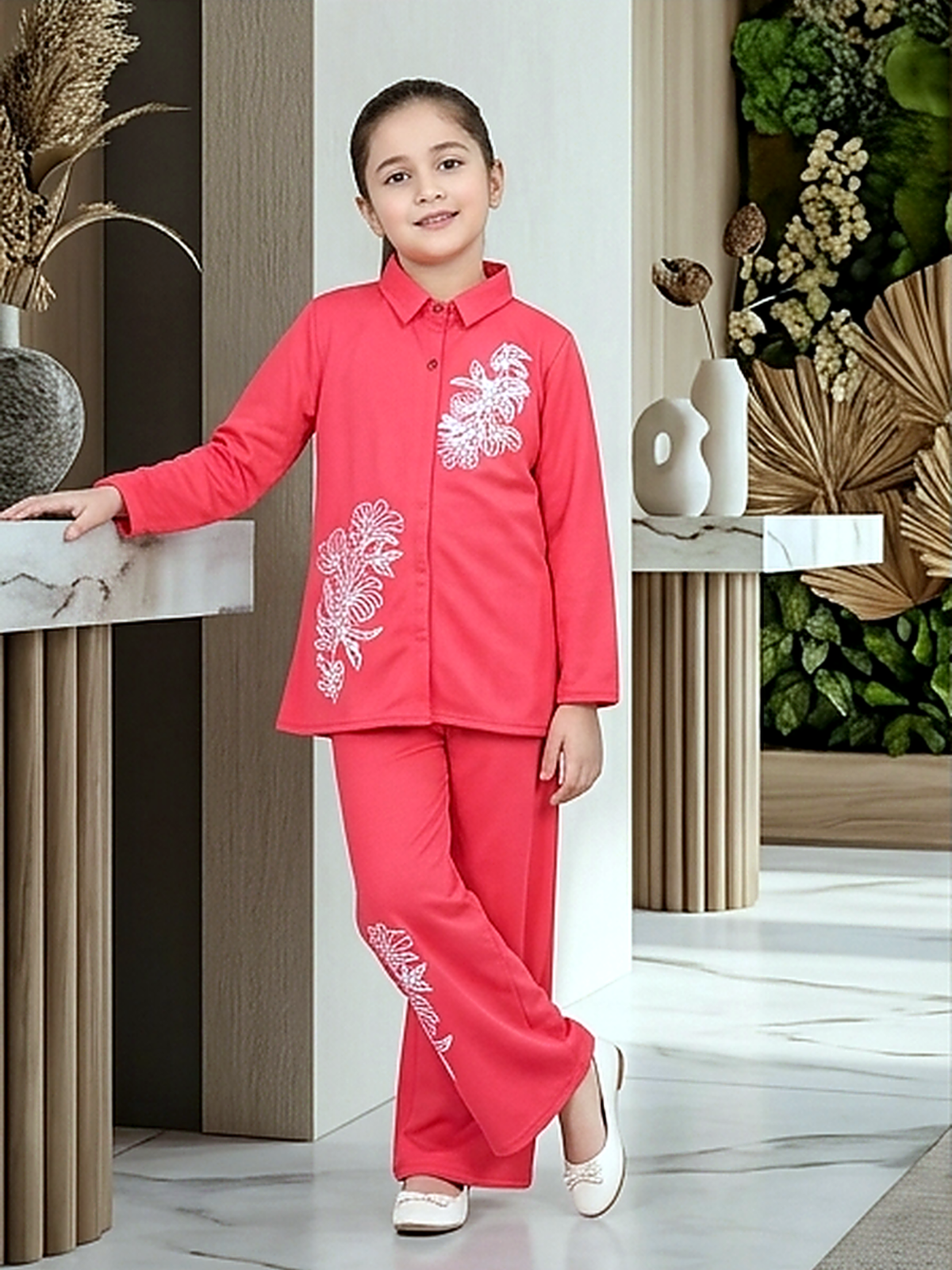 Girls Winter 2Pcs Printed Suit VG232-A