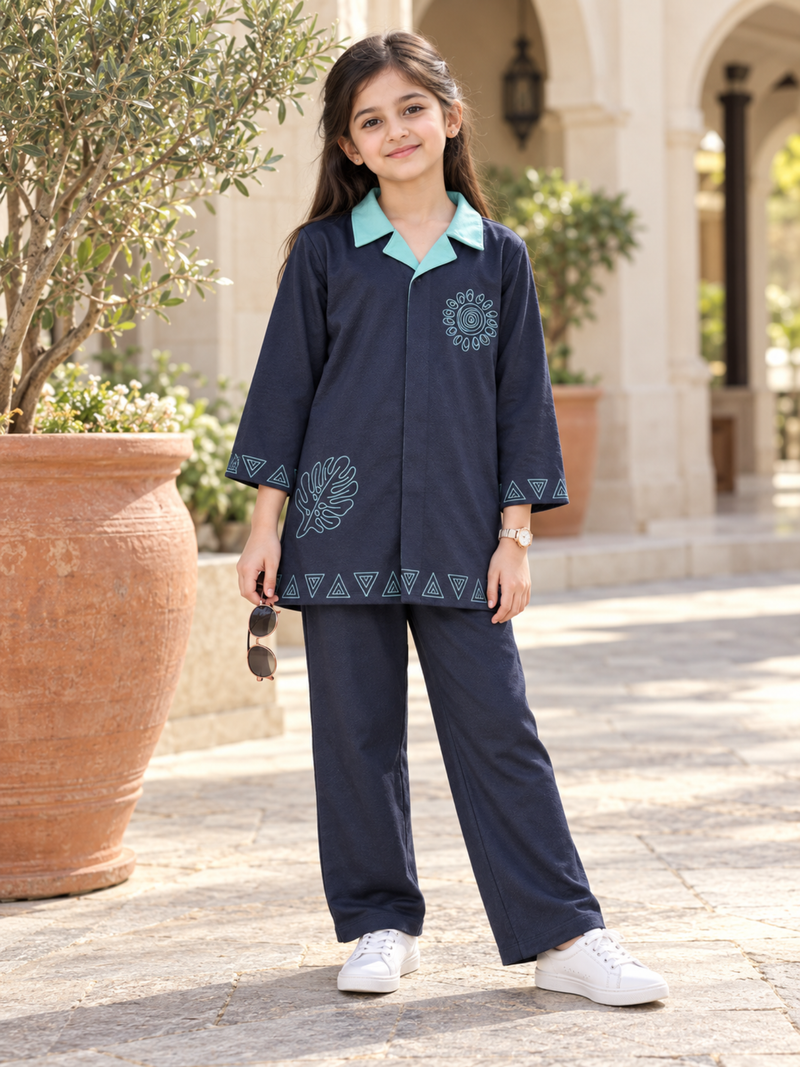 Girls Winter 2Pcs Printed Suit VG233-A