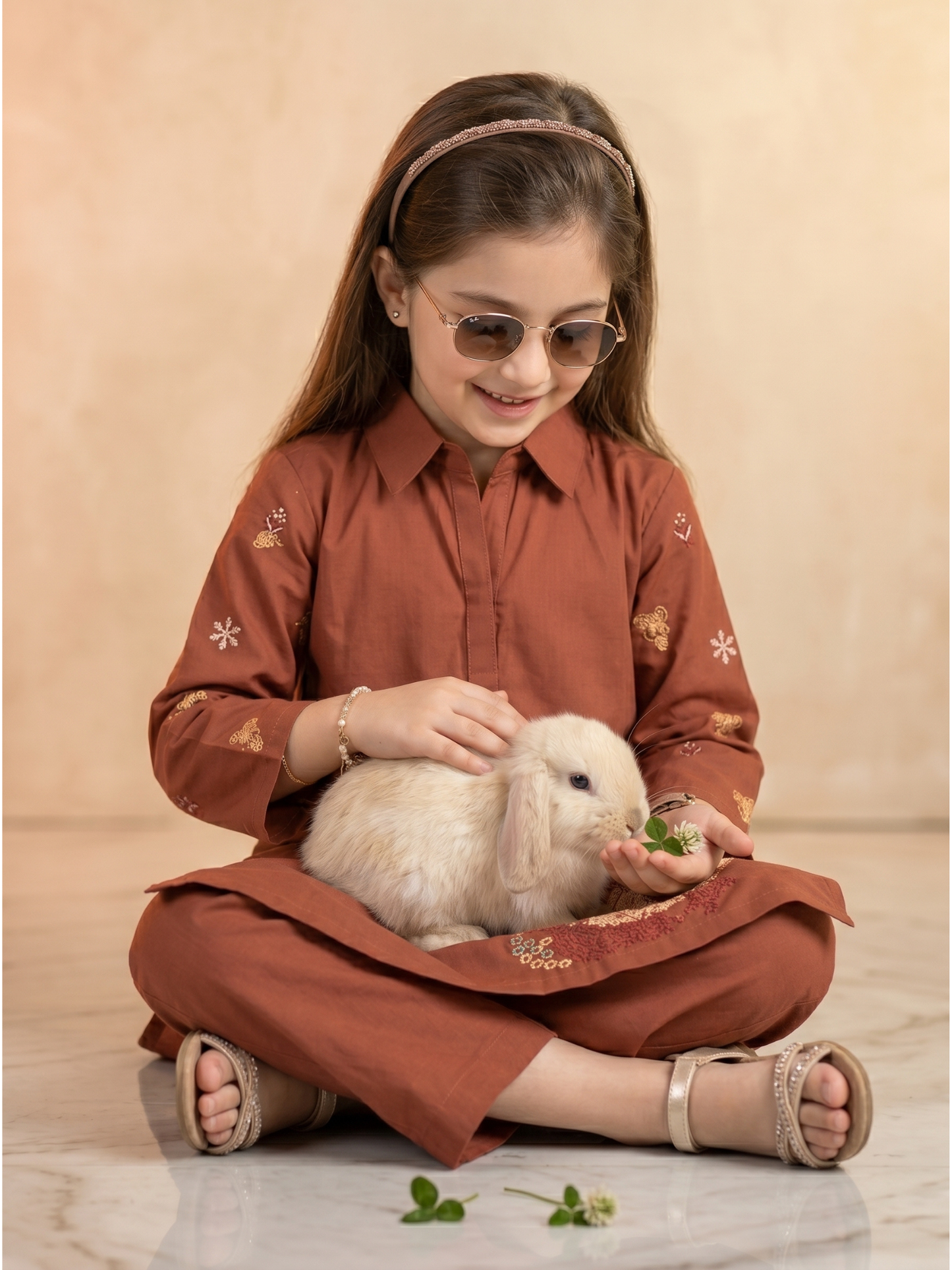 Embroidered Girls Co Ord Set VG216-B