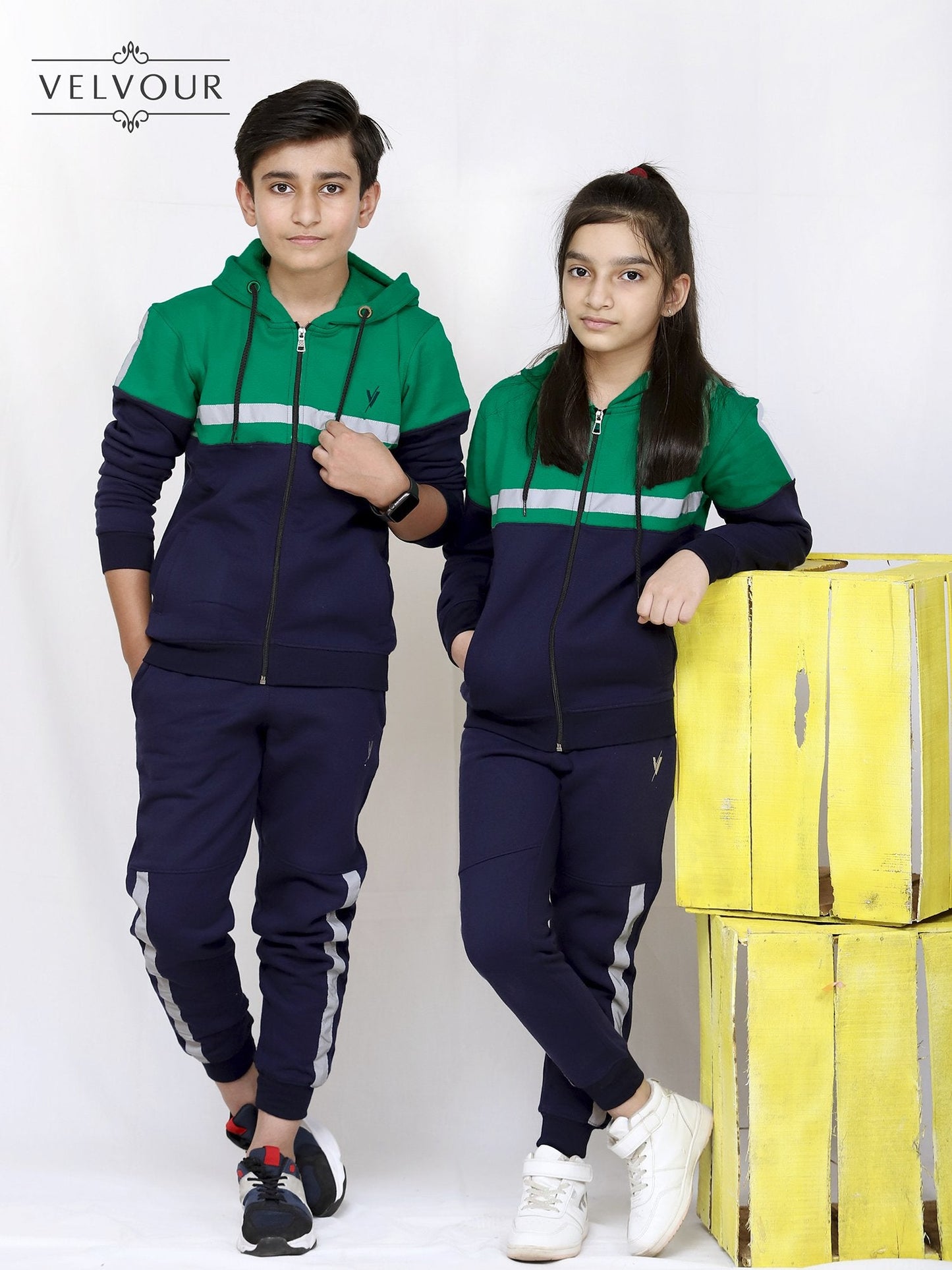 Hooded Tracksuit For Boys & Girls, Fleece #VWT15-B