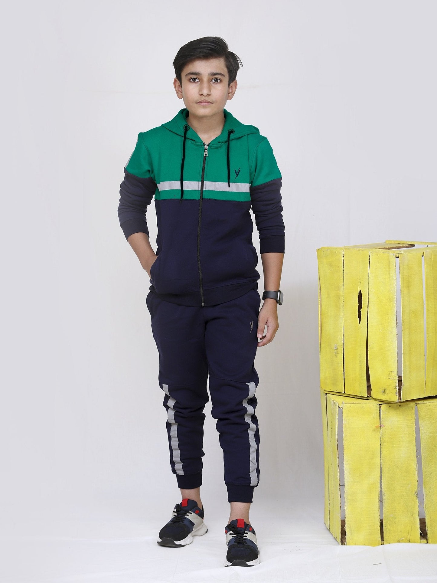 Hooded Tracksuit For Boys & Girls, Fleece #VWT15-B