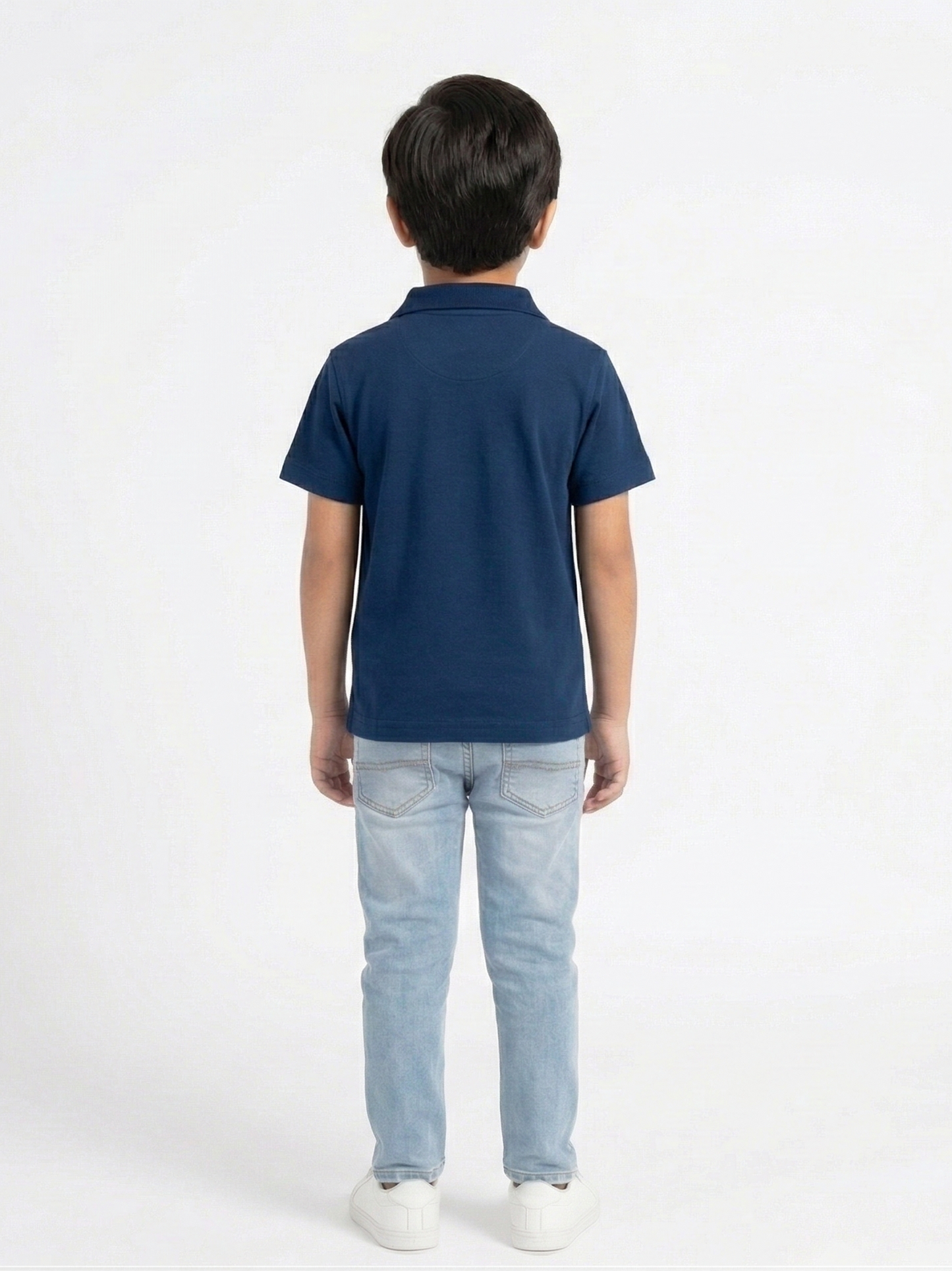 Boys Navy & White Panel Casual Shirt VP24-A