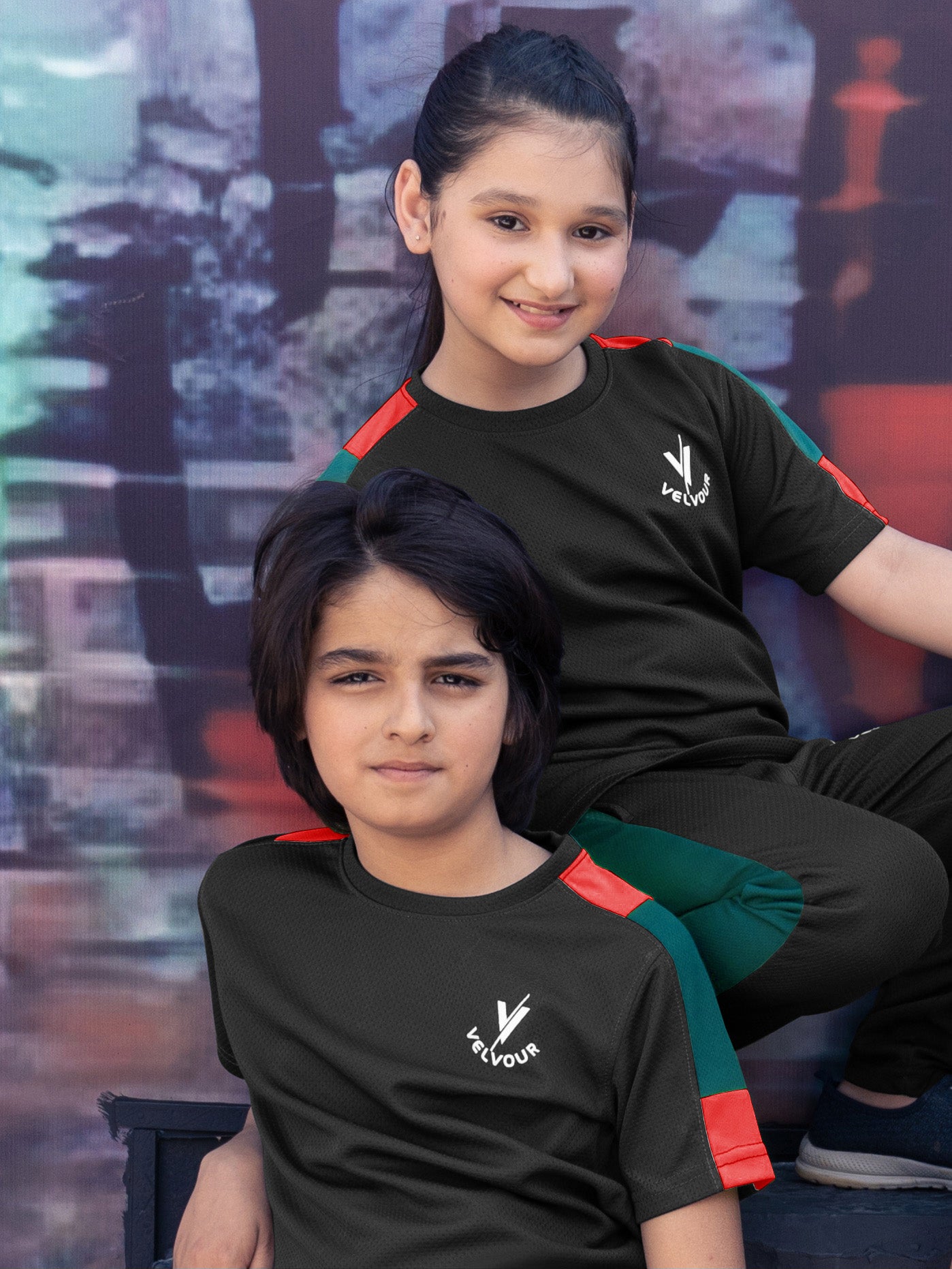 Tracksuit For Boys & Girls Poly athletic Fabric VST43-B