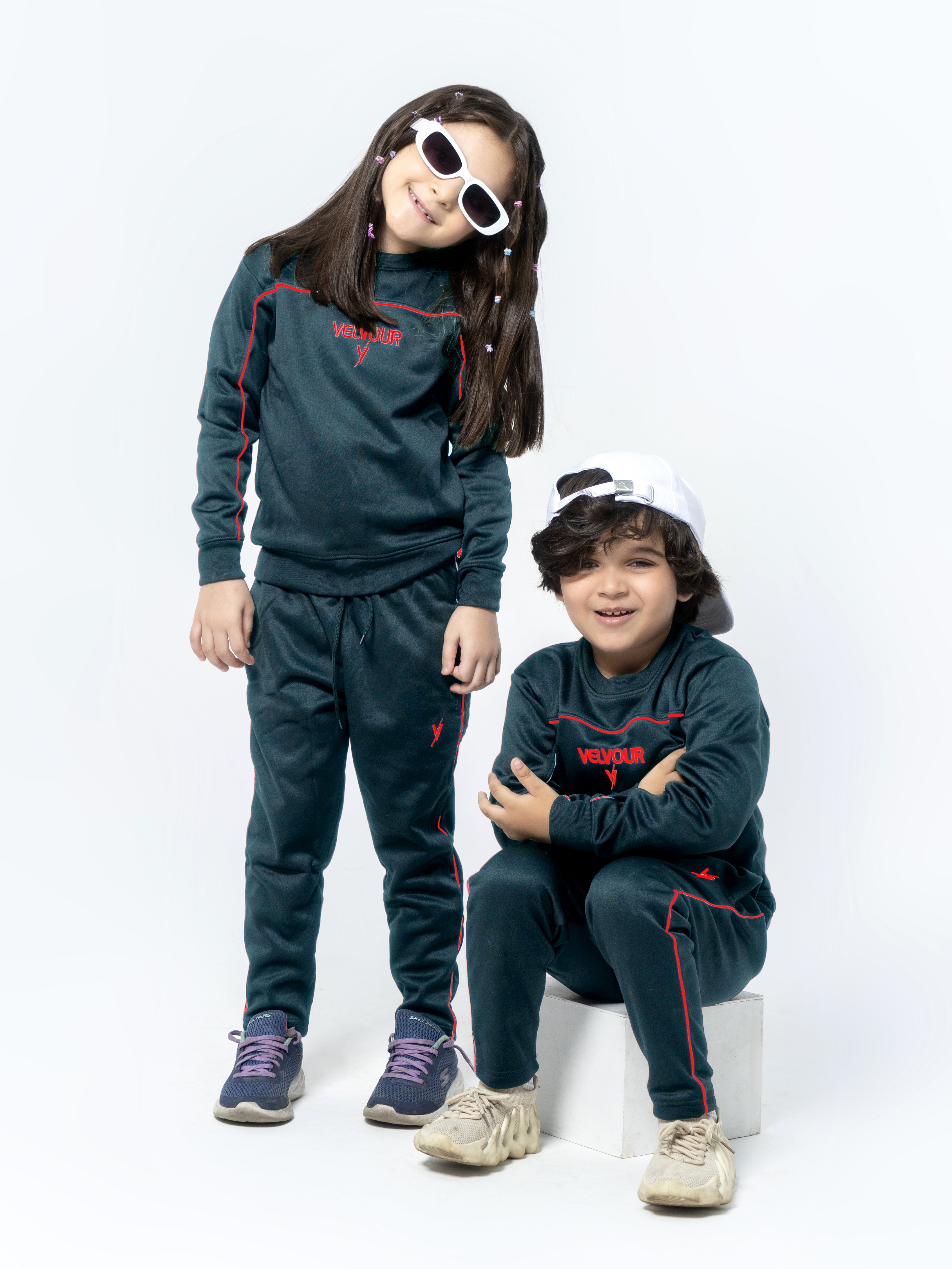 Round Neck Tracksuit For Boys & Girls, Poly Athletic Fleece #VWT01-A