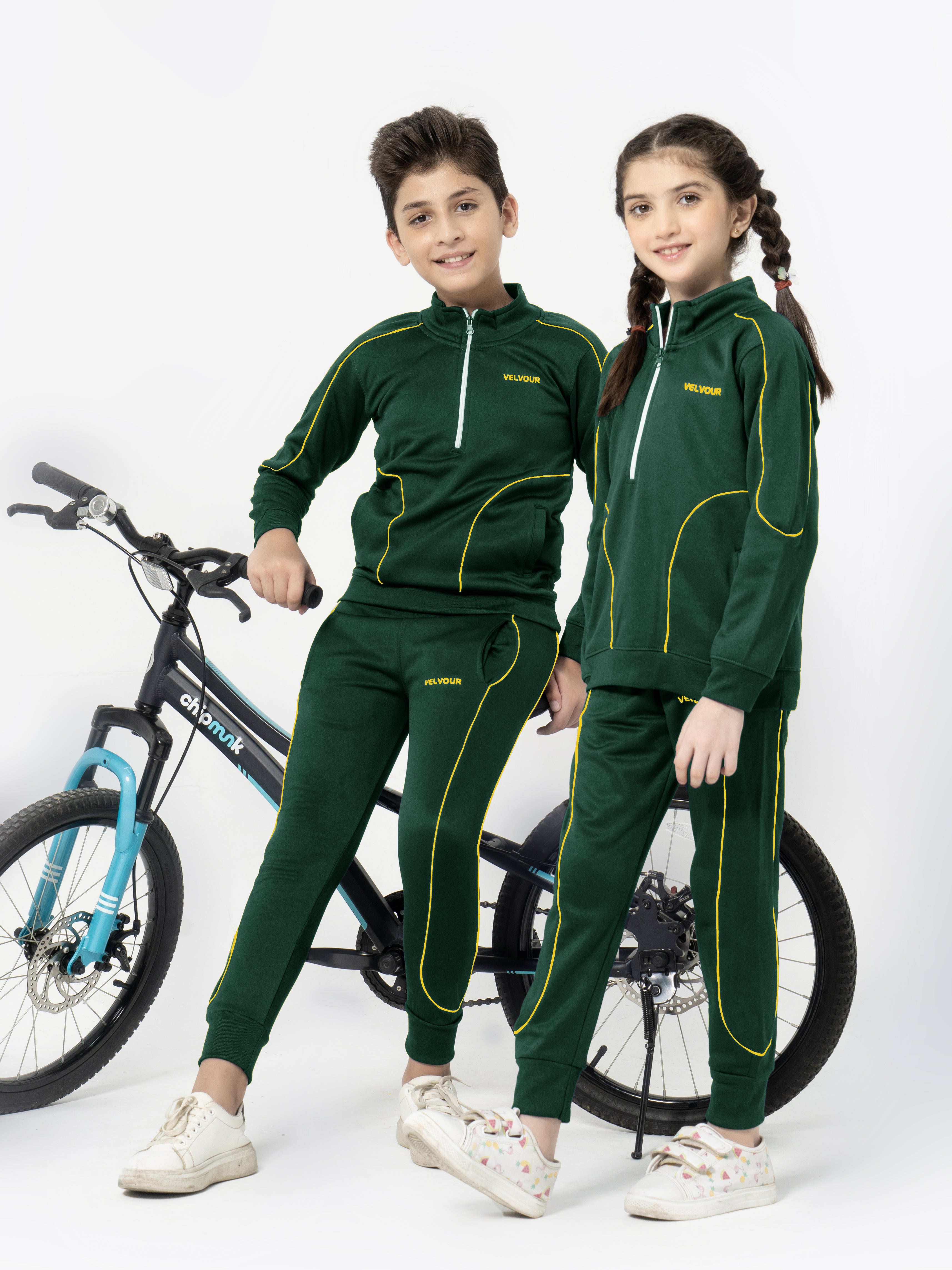 Mock Neck Tracksuit For Boys & Girls, Poly Athletic Fleece #VWT011-A