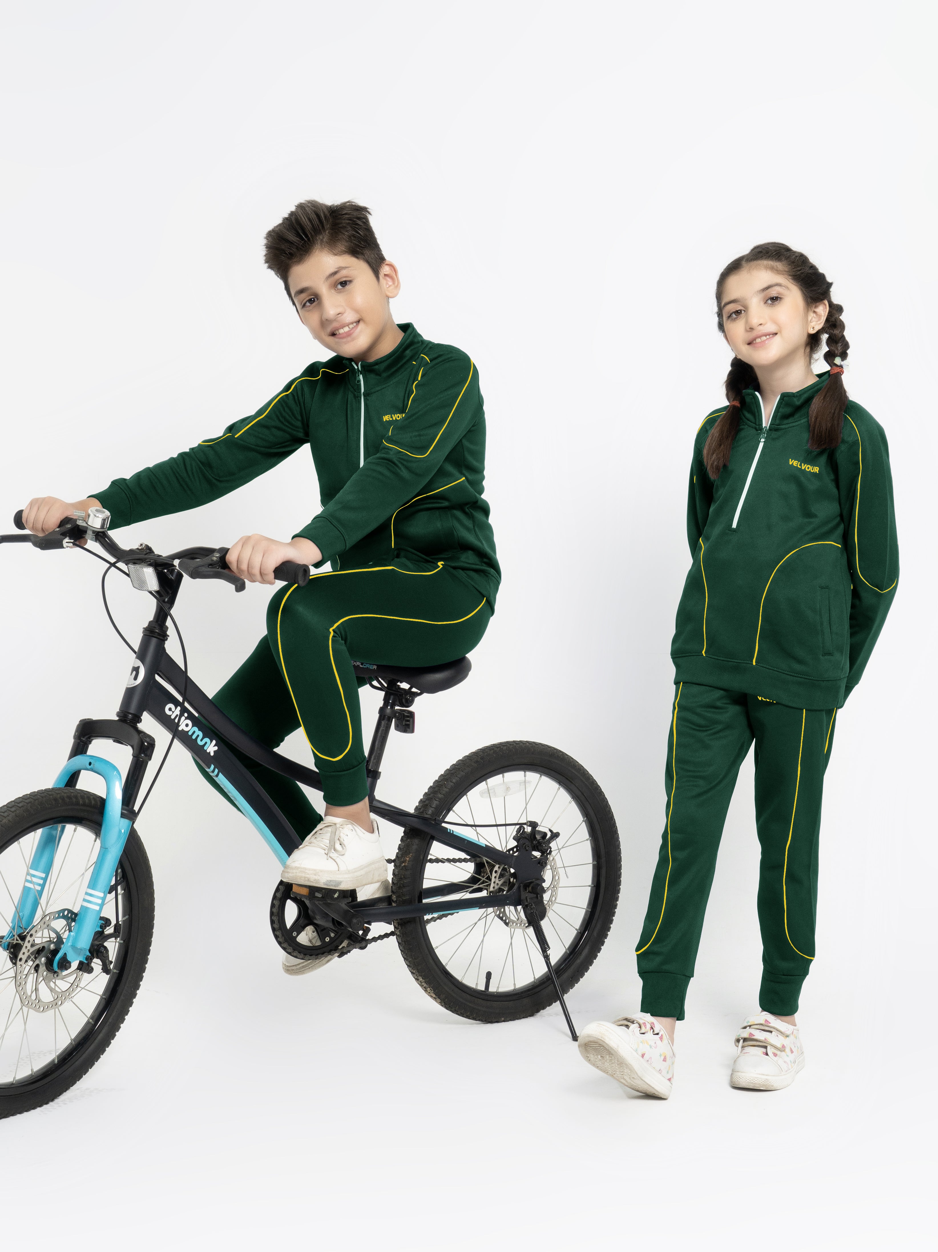 Mock Neck Tracksuit For Boys & Girls, Poly Athletic Fleece #VWT011-A