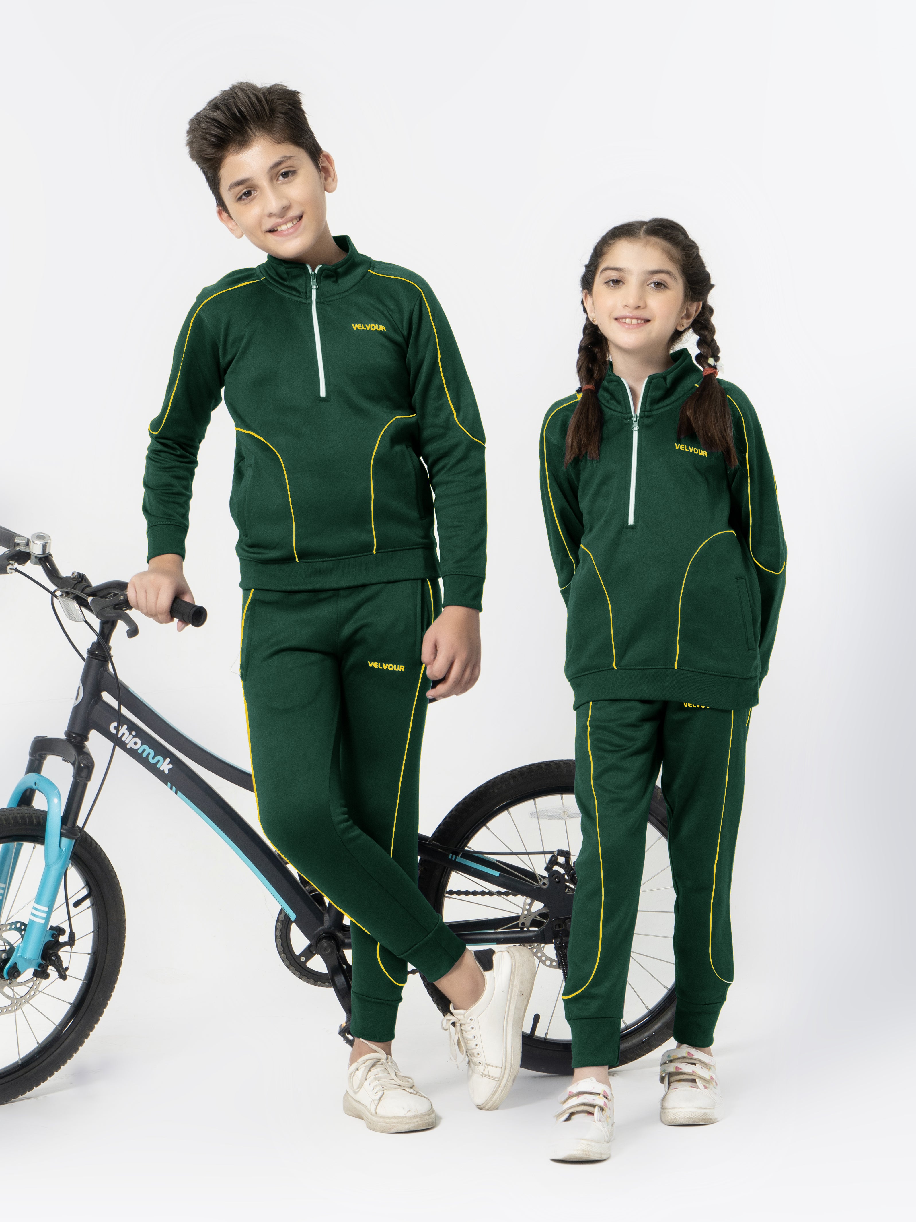 Mock Neck Tracksuit For Boys & Girls, Poly Athletic Fleece #VWT011-A