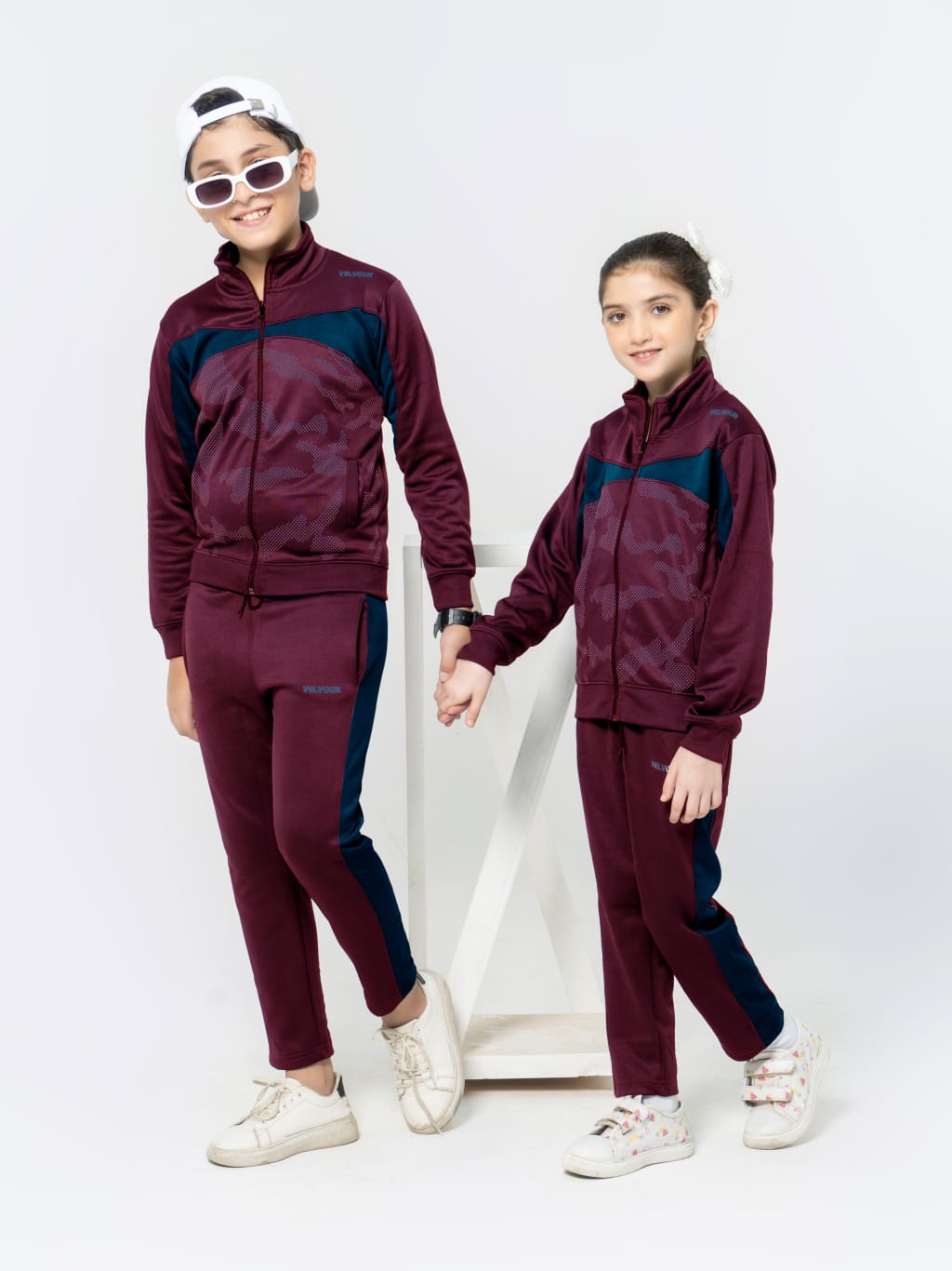 Mock Neck Tracksuit For Boys & Girls, Poly Athletic Fleece #VWT03-A