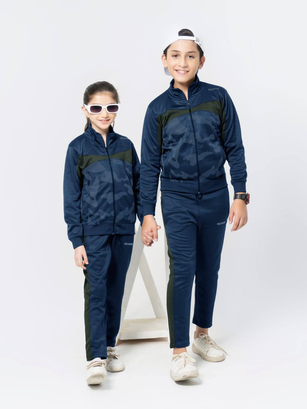 Mock Neck Tracksuit For Boys & Girls, Poly Athletic Fleece #VWT03-B