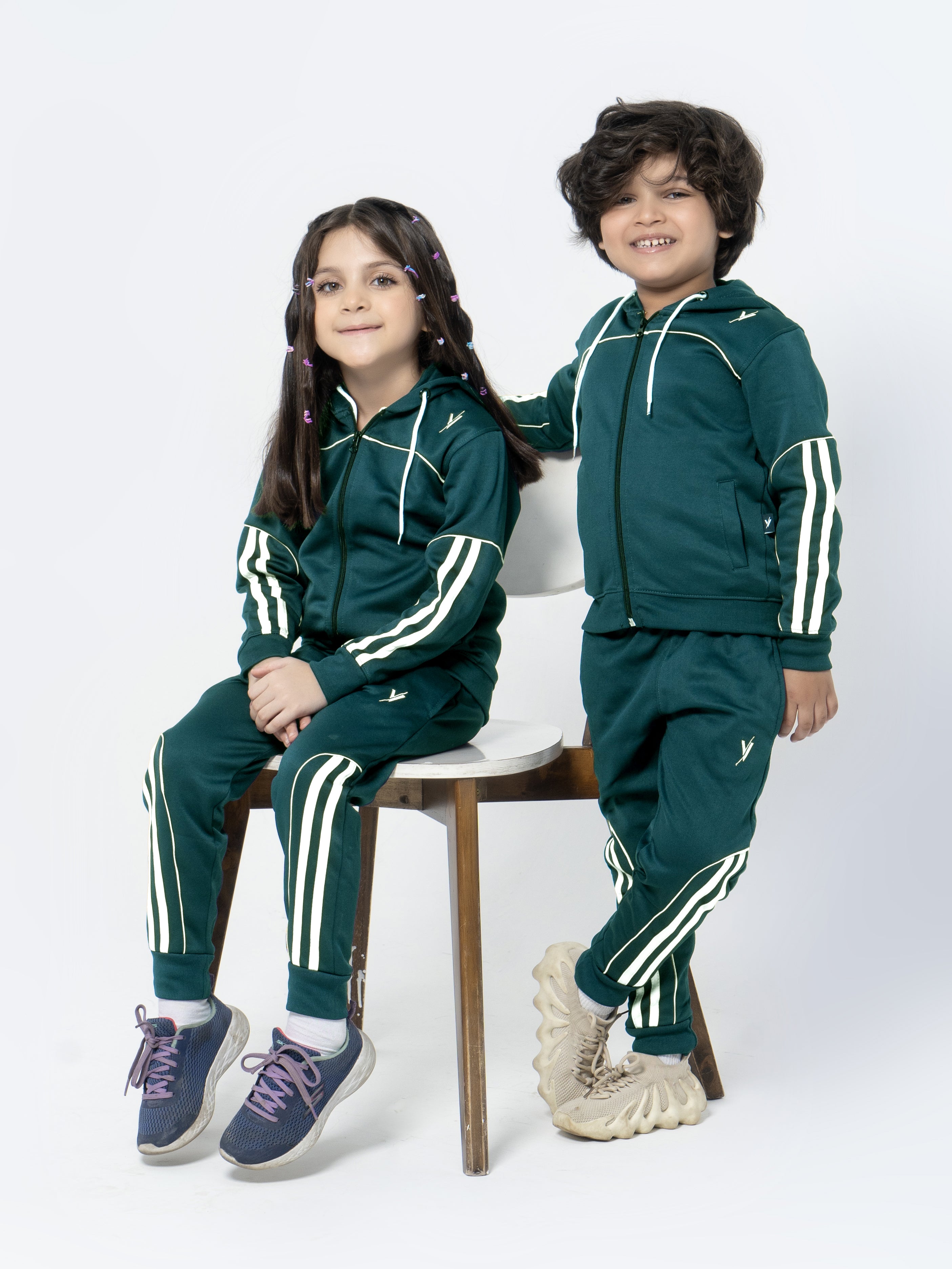 Hooded Tracksuit For Boys & Girls, Poly Athletic Fleece #VWT05-D