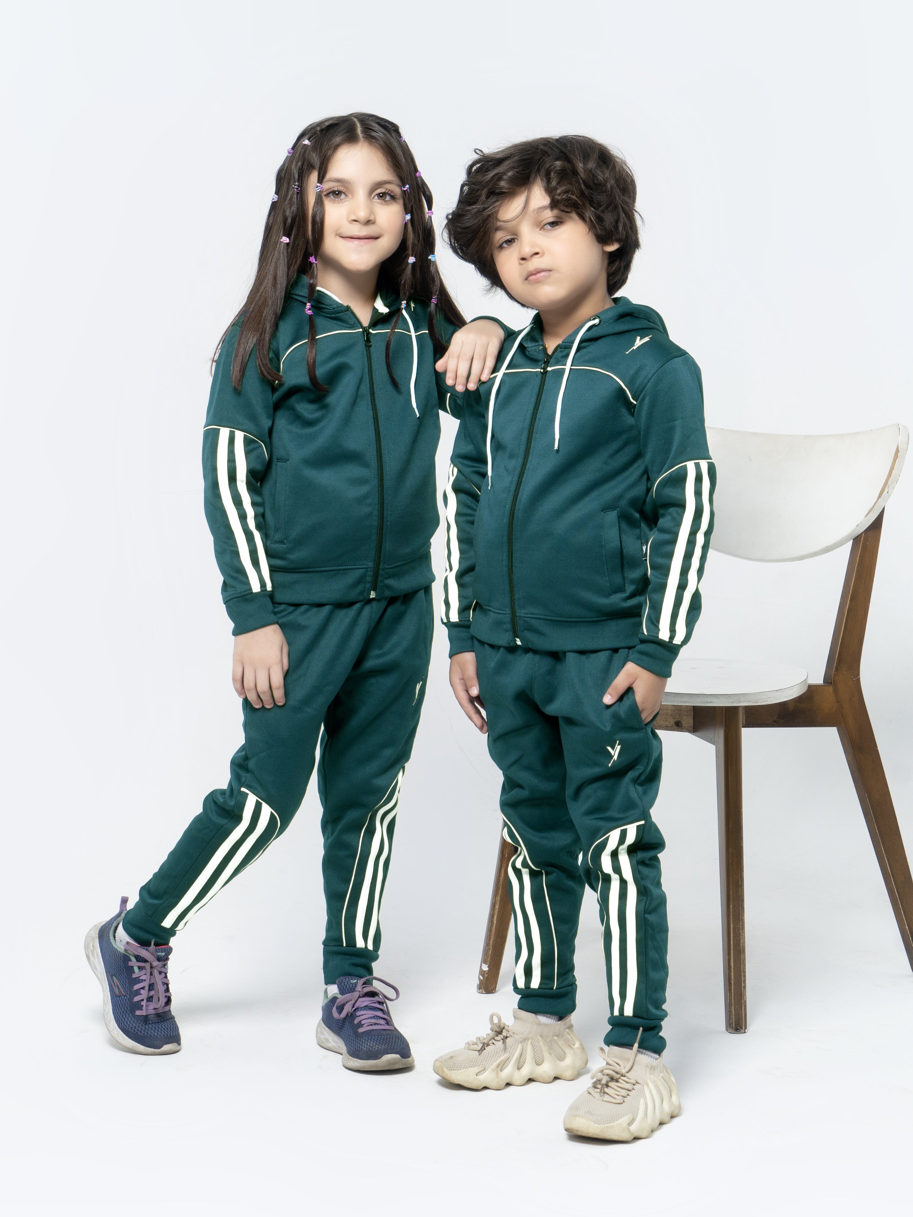 Hooded Tracksuit For Boys & Girls, Poly Athletic Fleece #VWT05-D