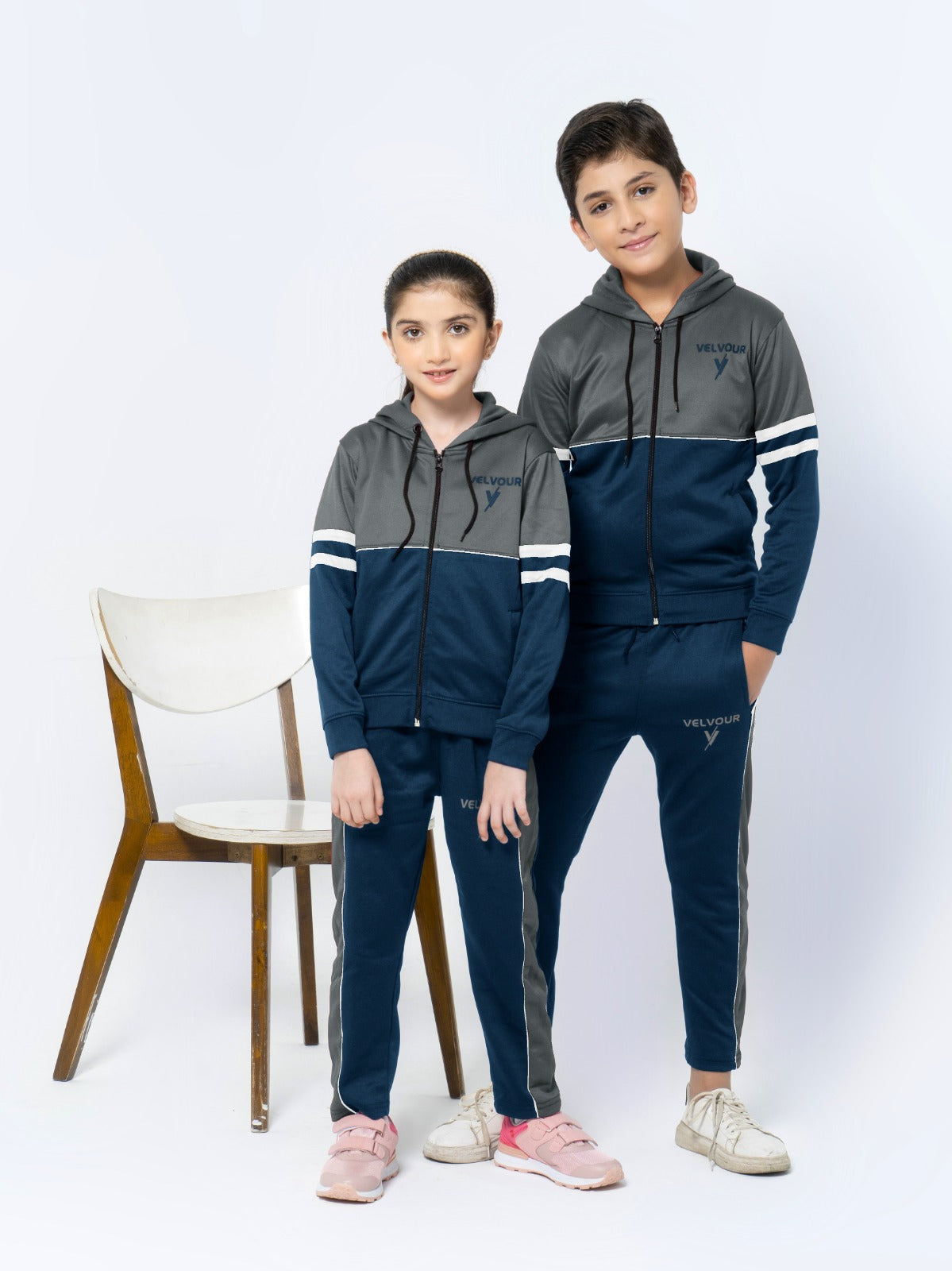 Hooded Tracksuit For Boys & Girls, Poly Athletic Fleece #VWT08-C