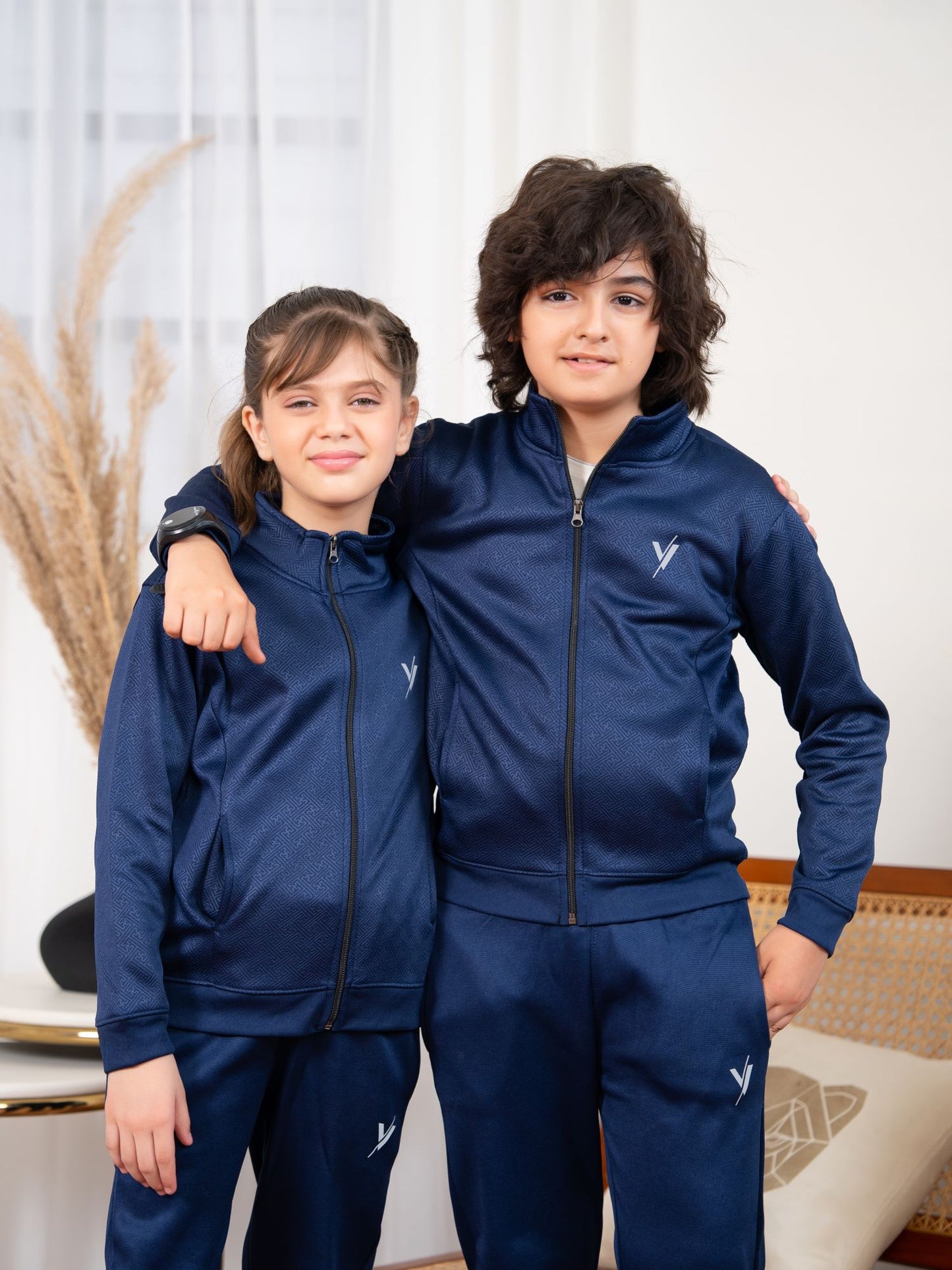 Mock Neck Tracksuit For Boys & Girls, Fleece #VWT32-A